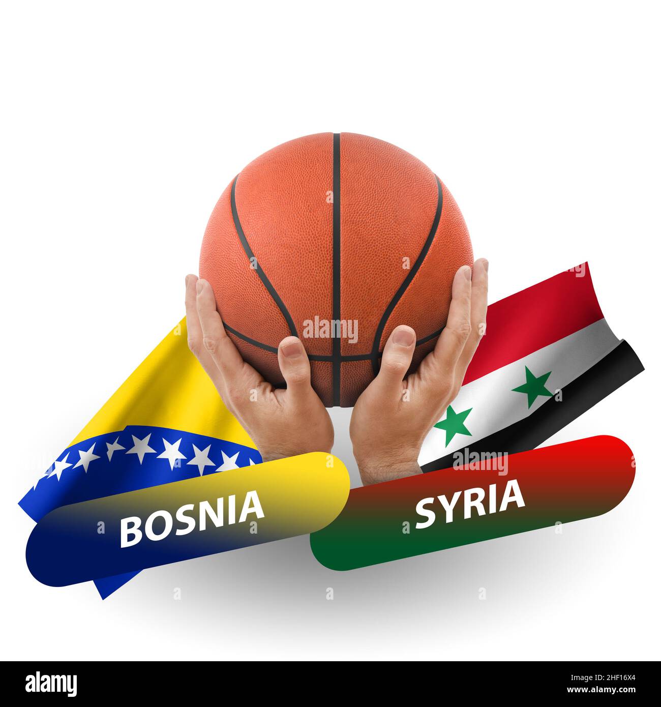 Basketball-Wettkampfspiel, Nationalmannschaften bosnien gegen syrien Stockfoto