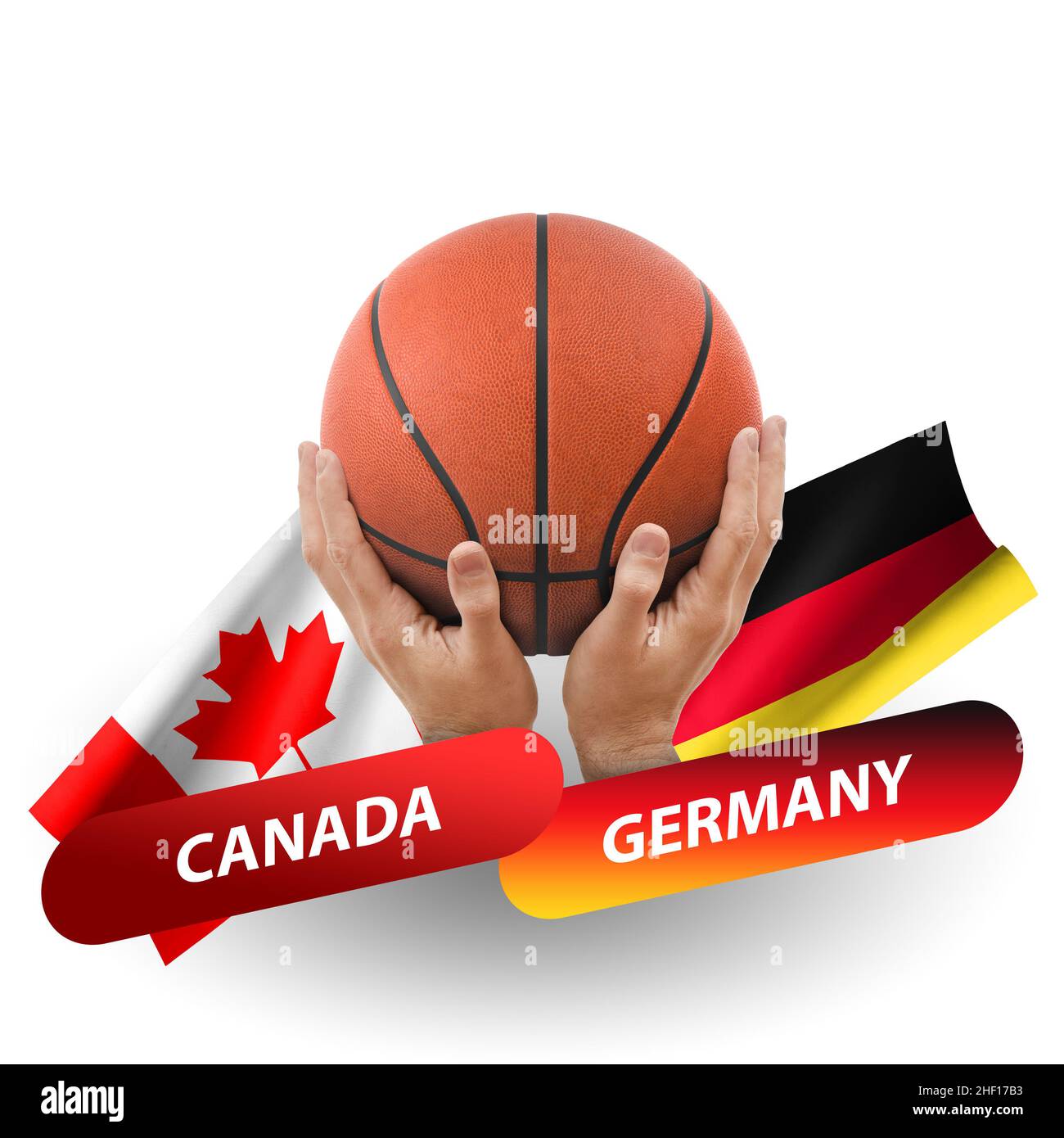 Basketball-Wettkampfspiel, Nationalmannschaften kanada gegen deutschland Stockfoto