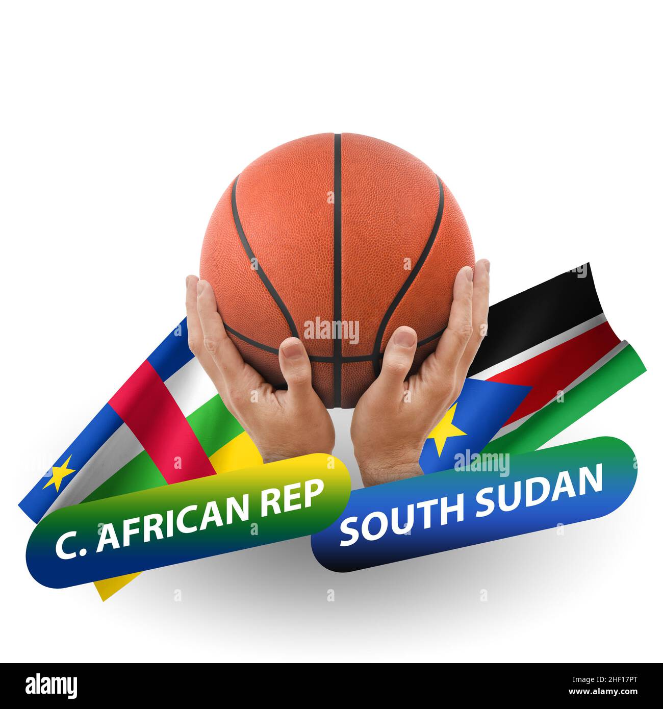 Basketball-Wettkampfspiel, Nationalmannschaften zentralafrikanische republik gegen südsudan Stockfoto