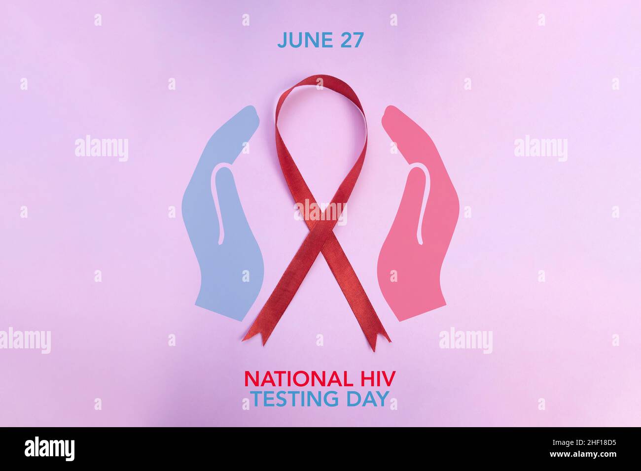Nationaler HIV-Testtag, der jedes Jahr am 27. Juni begangen wird. Sensibilisierungskampagne Stockfoto