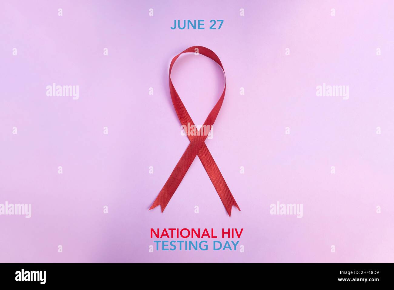 Nationaler HIV-Testtag, der jedes Jahr am 27. Juni begangen wird. Sensibilisierungskampagne Stockfoto