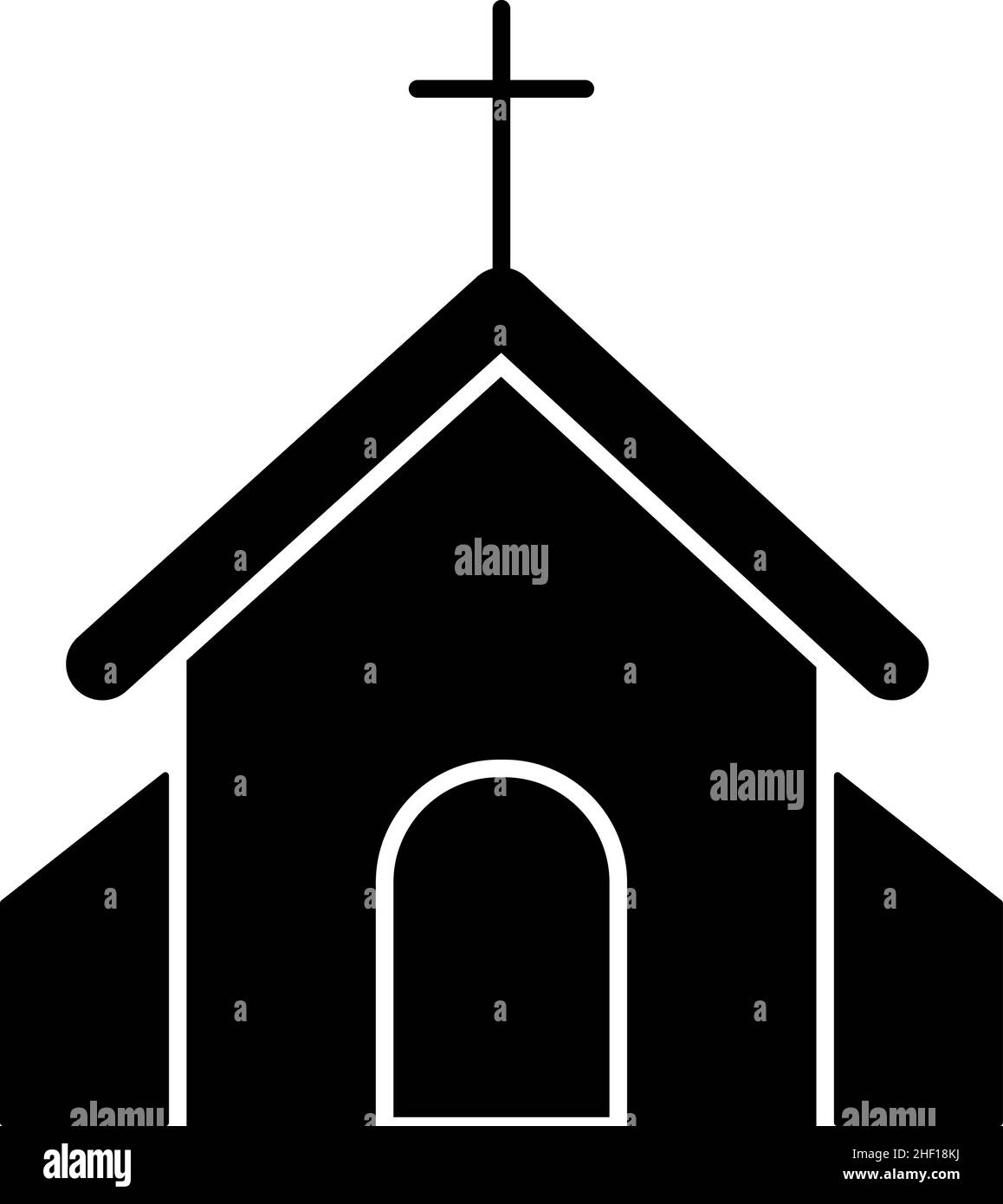 Kirche Christian Glyph Symbol Vektor Stock Vektor