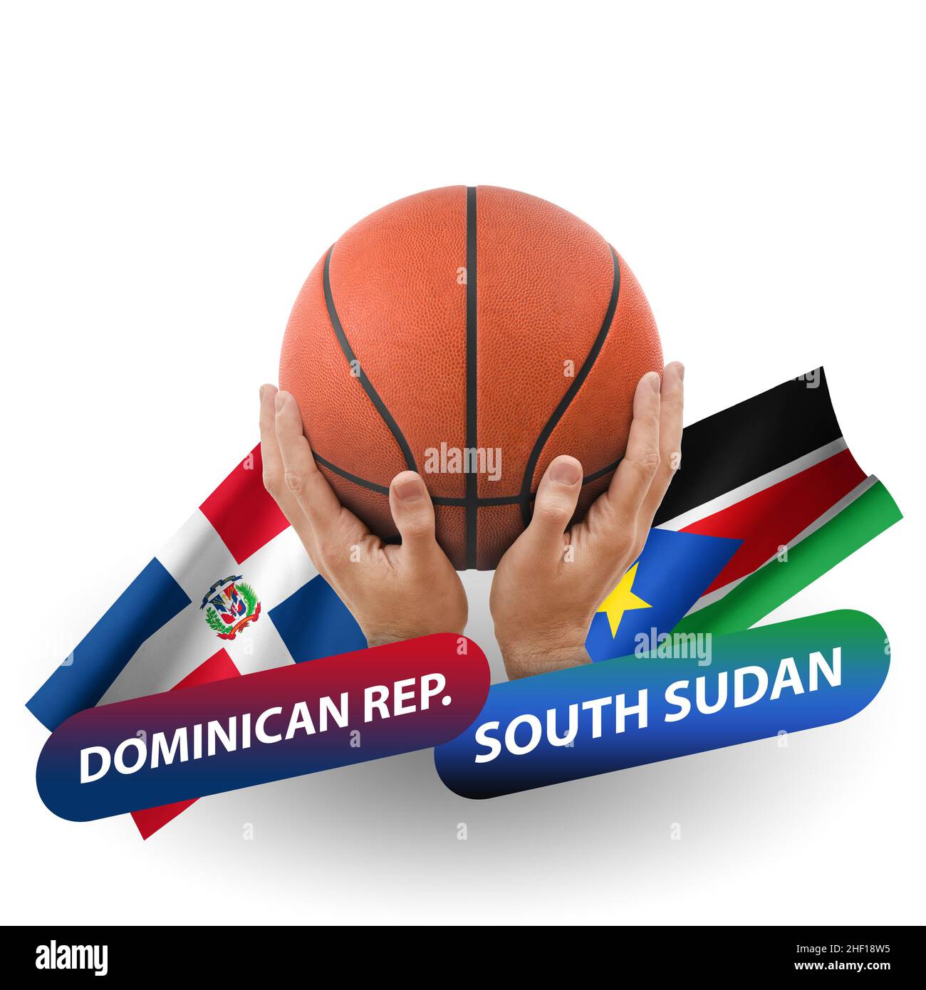 Basketball-Wettkampfspiel, Nationalmannschaften dominikanische republik gegen südsudan Stockfoto