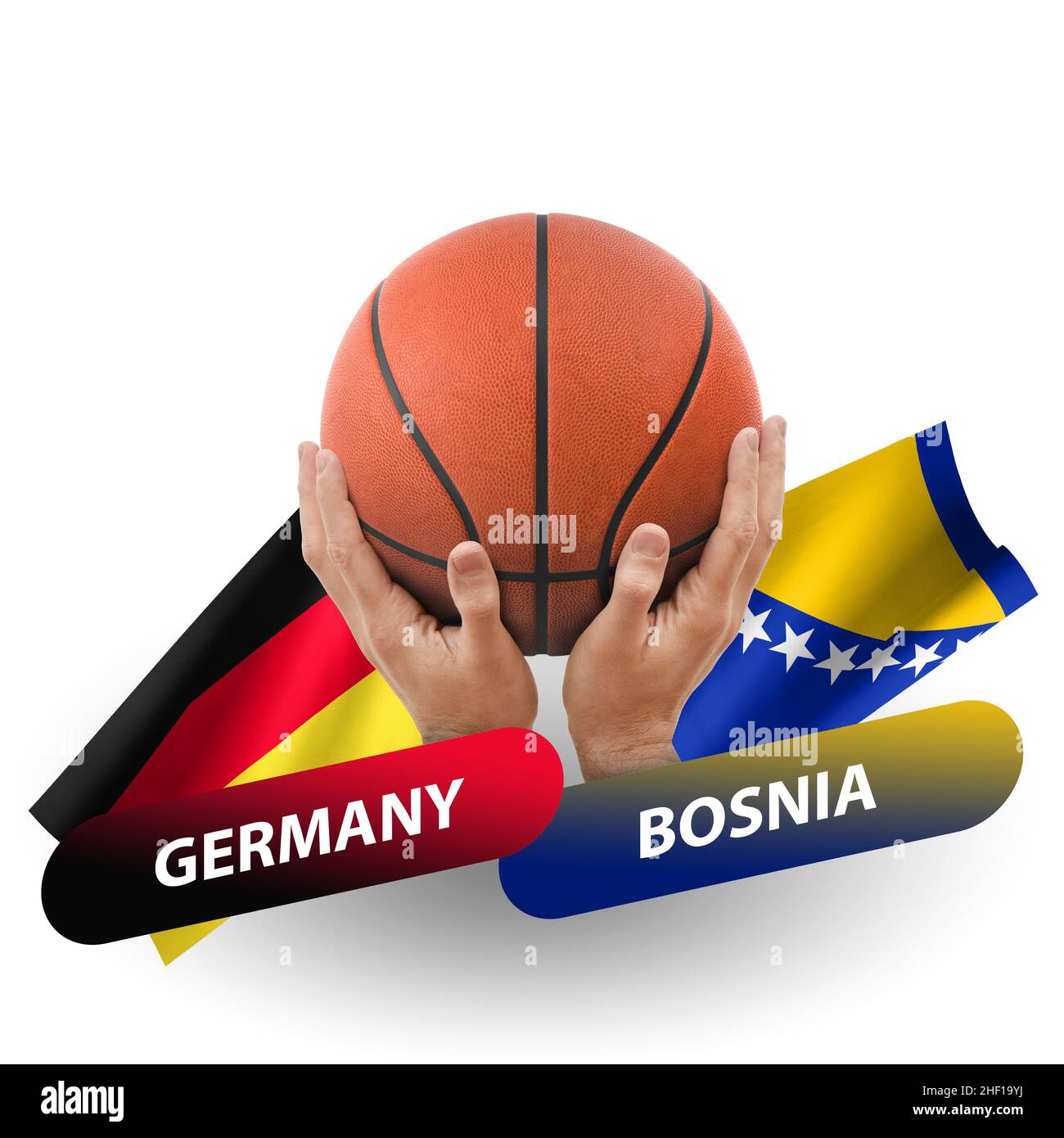 Basketball-Wettkampfspiel, Nationalmannschaften deutschland gegen bosnien Stockfoto