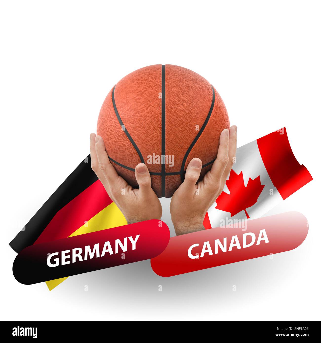 Basketball-Wettkampfspiel, Nationalmannschaften deutschland gegen kanada Stockfoto