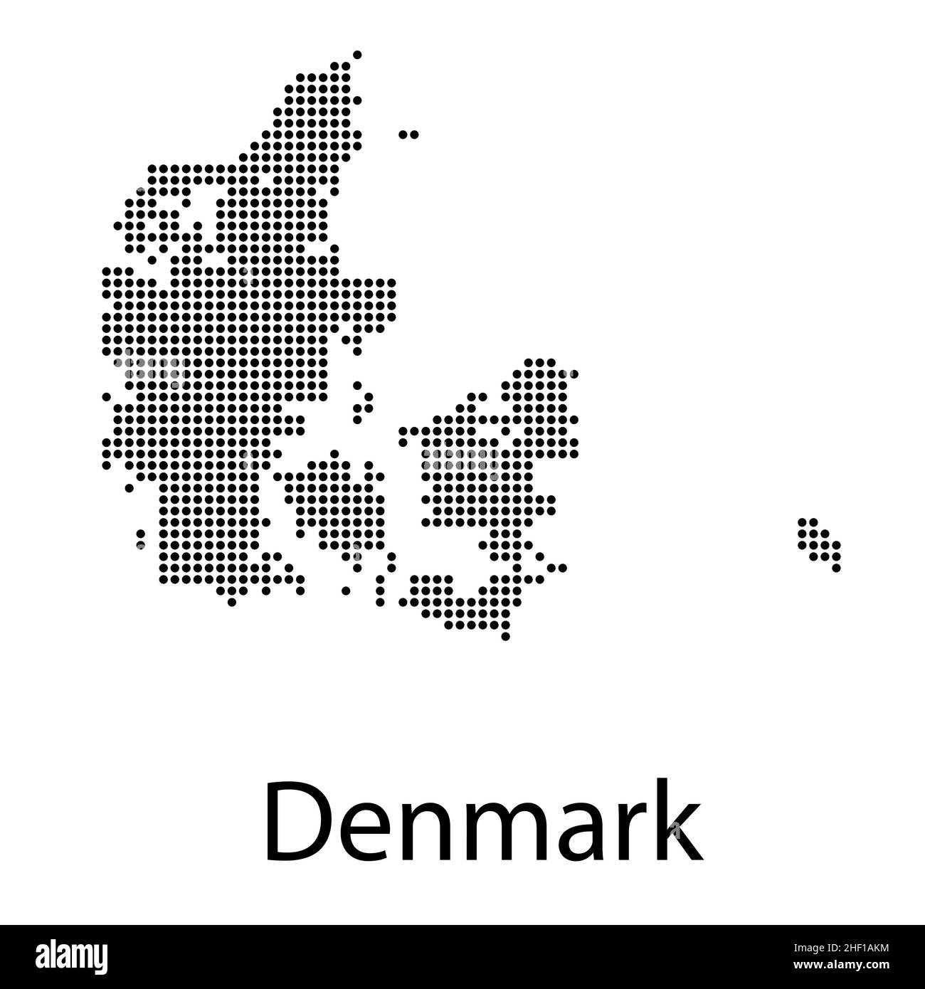Detaillierte Vektorkarte - Dänemark Vektorgrafik Stock Vektor