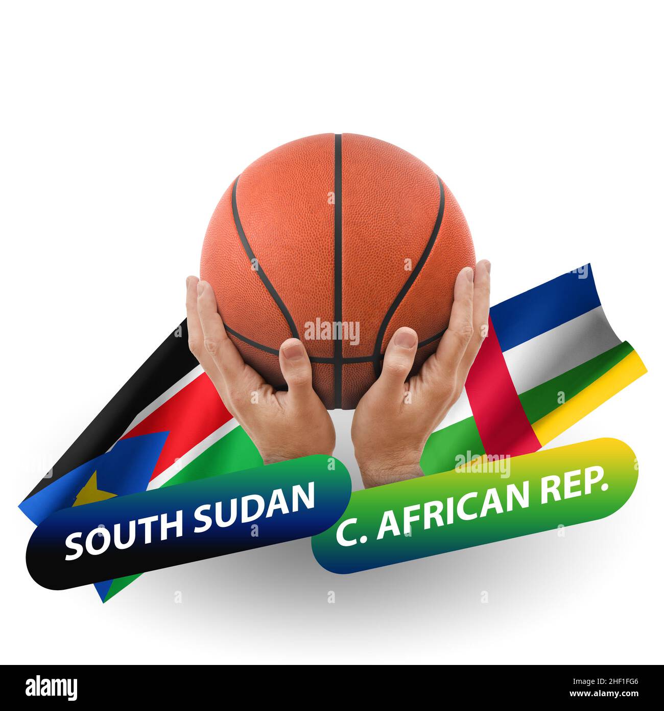 Basketball-Wettkampfspiel, Nationalmannschaften südsudan gegen zentralafrikanische republik Stockfoto
