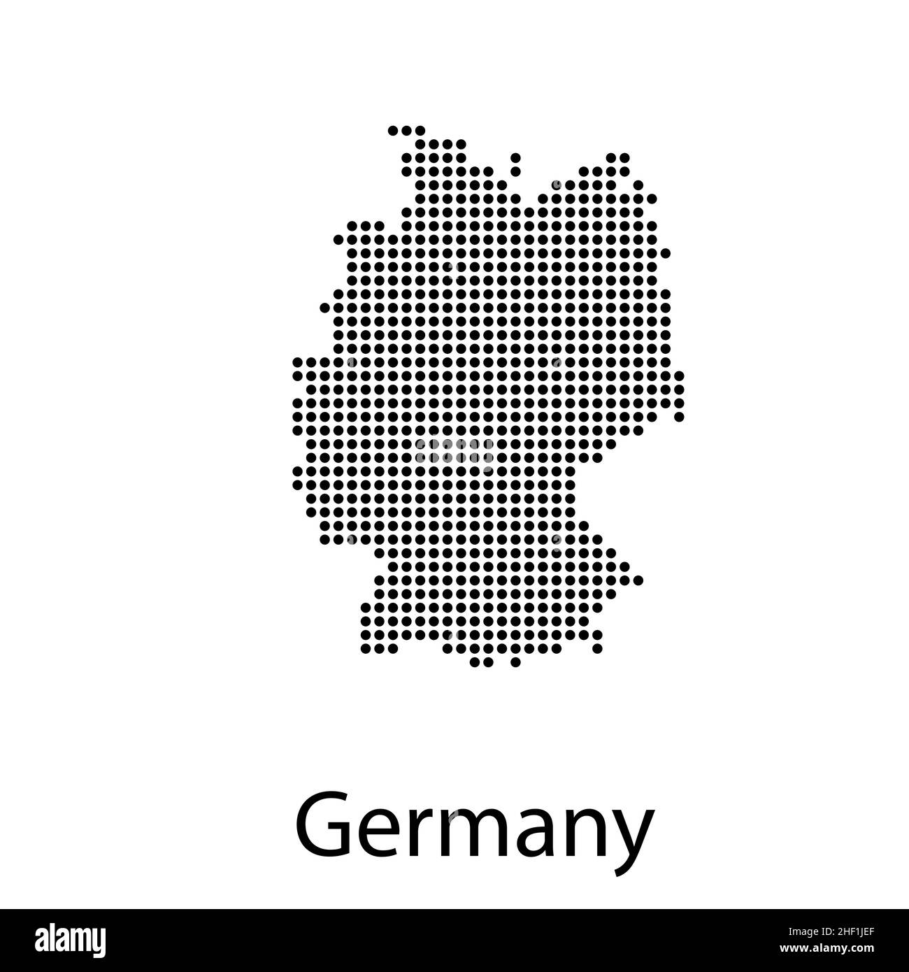 Karte von Deutschland mit einer offiziellen Flagge. Abbildung auf Vektorgrafik mit weißem Hintergrund Stock Vektor