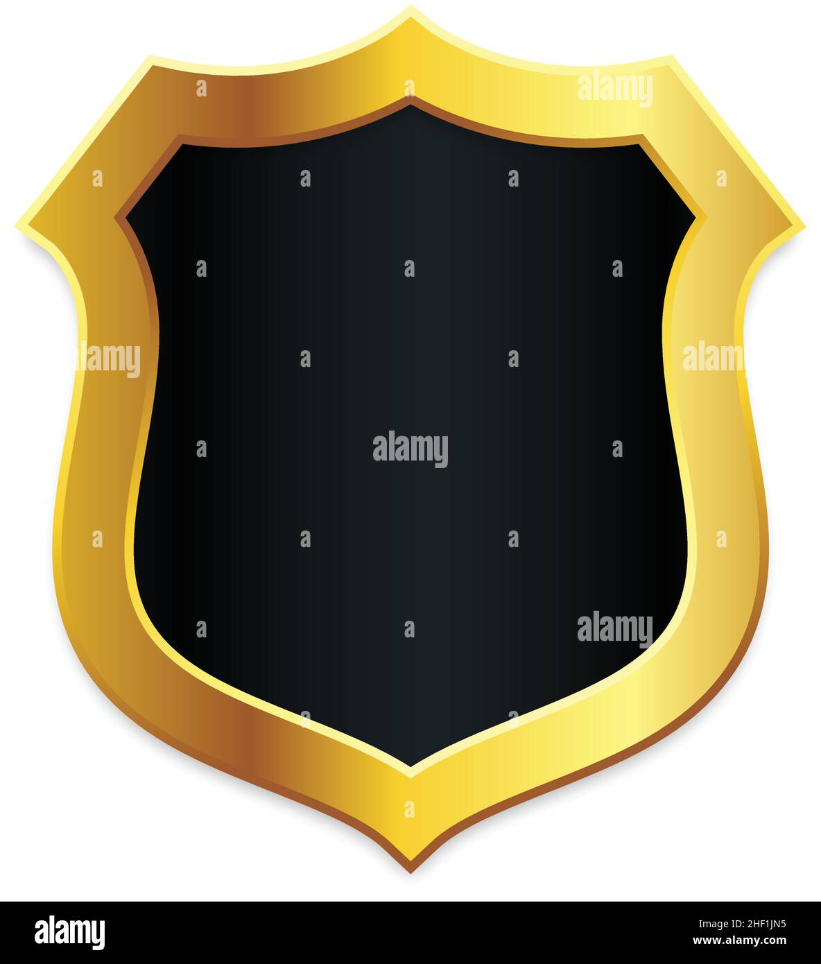 Klassische Schild Emblem Form blank Gold und schwarz Symbol Element auf weißem Hintergrund Vektor isoliert Stock Vektor