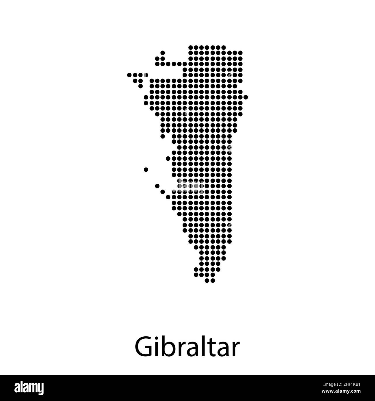 Vektorkarte-gibraltar Land auf weißem Hintergrund. vektorgrafik Stock Vektor