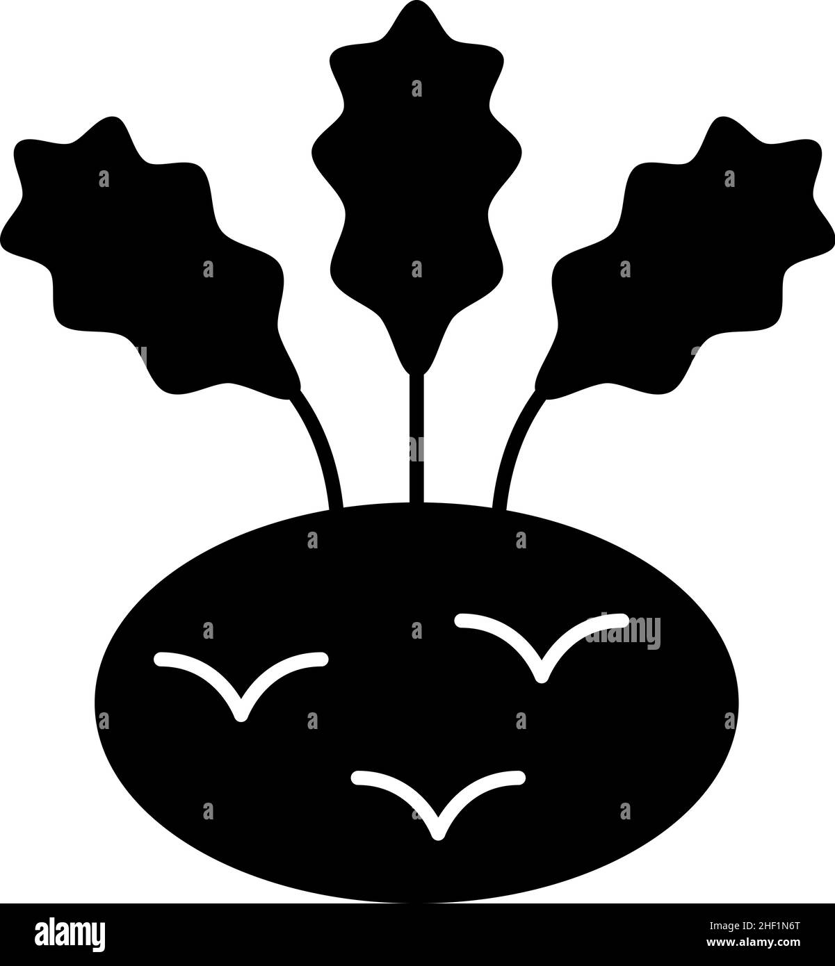 Kohlrabi Gemüse Glyphen Symbol Vektor Stock Vektor