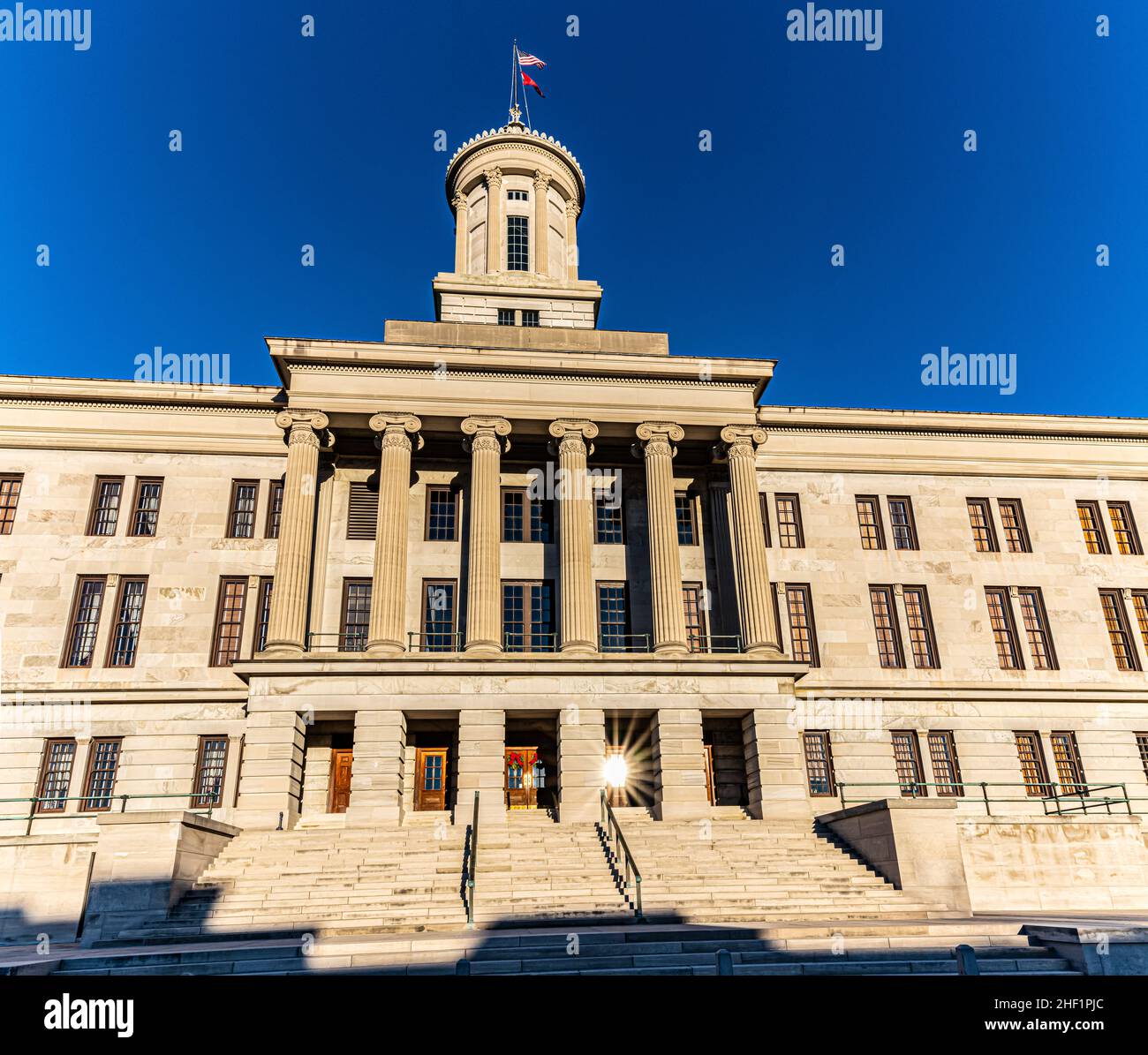 Das historische Tennessee State Capitol Building, Nashville, Tennessee, USA Stockfoto