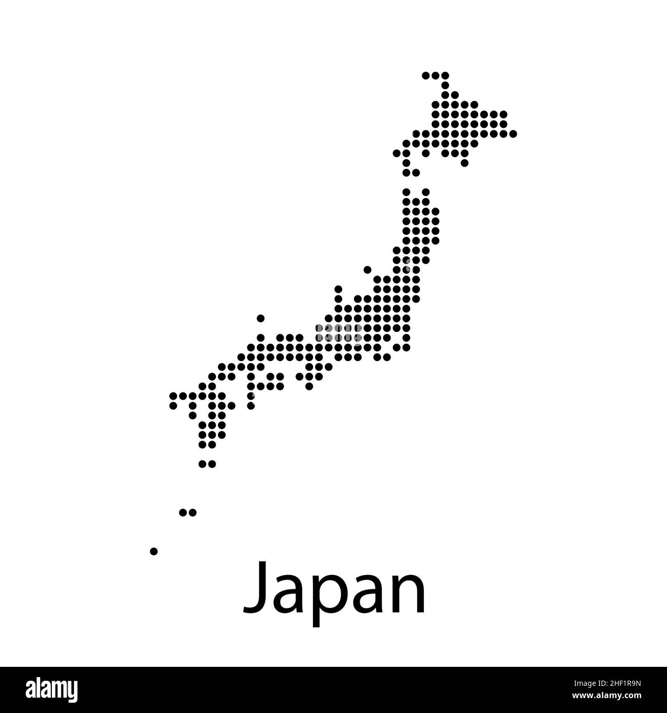 Sehr detaillierte Japan-Karten-Vektorlinien Stock Vektor