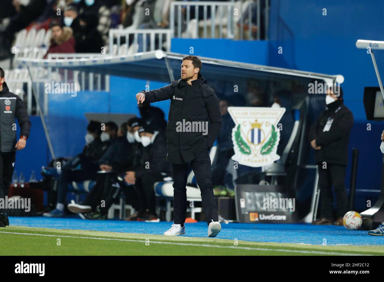 Leganes, Spanien. 8th Januar 2022. Xabi Alonso (Sociedad B) Fußball: Spanisches Spiel 'La Liga Smartbank' zwischen CD Leganes 1-1 Real Sociedad B im Estadio Municipal de Butarque in Leganes, Spanien. Quelle: Mutsu Kawamori/AFLO/Alamy Live News Stockfoto