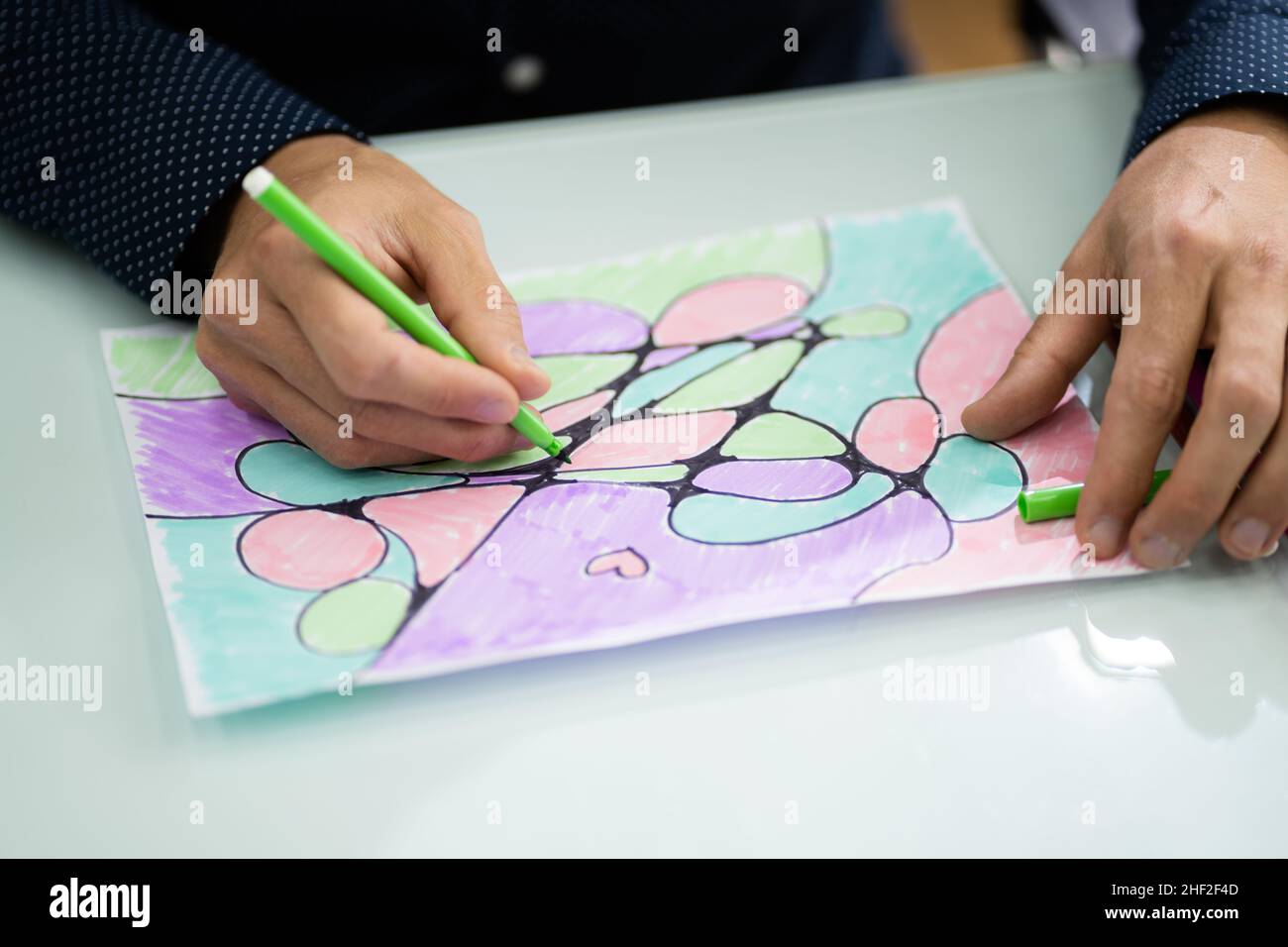 Kreative Spirituelle Praxis. Neurographics Meditation Und Gehirntransformation Stockfoto