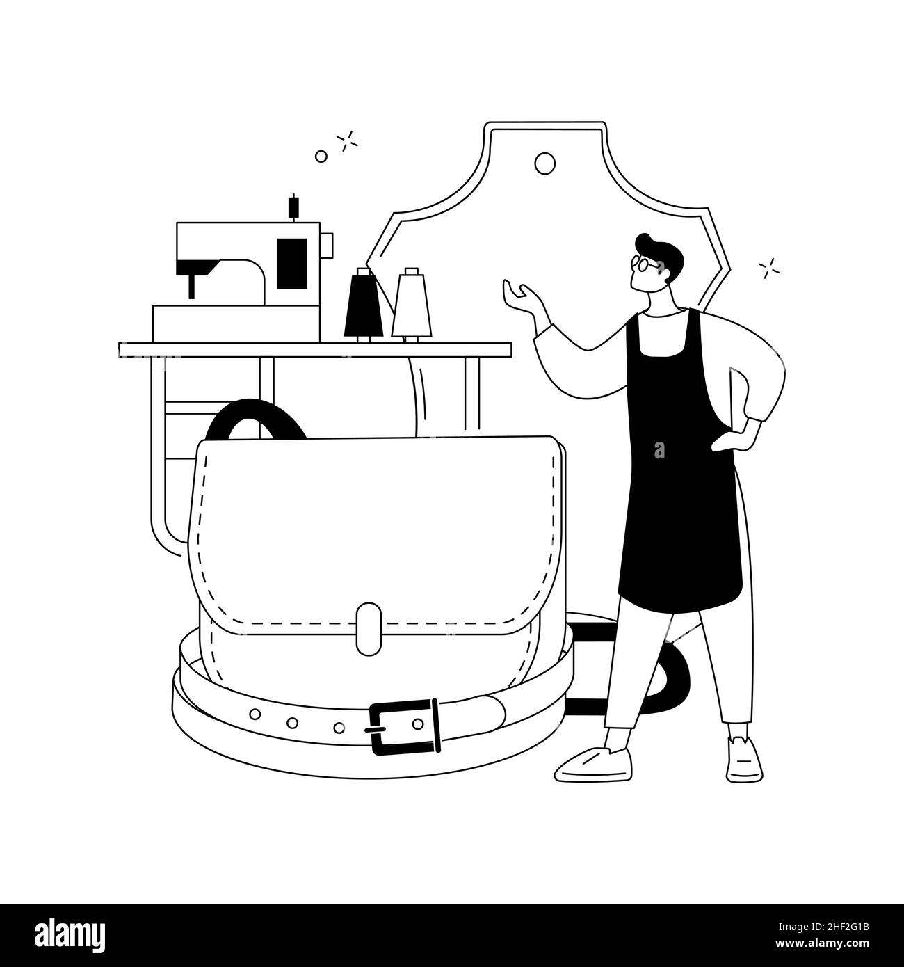 Leder Handwerk abstrakt Konzept Vektor Illustration. Stock Vektor