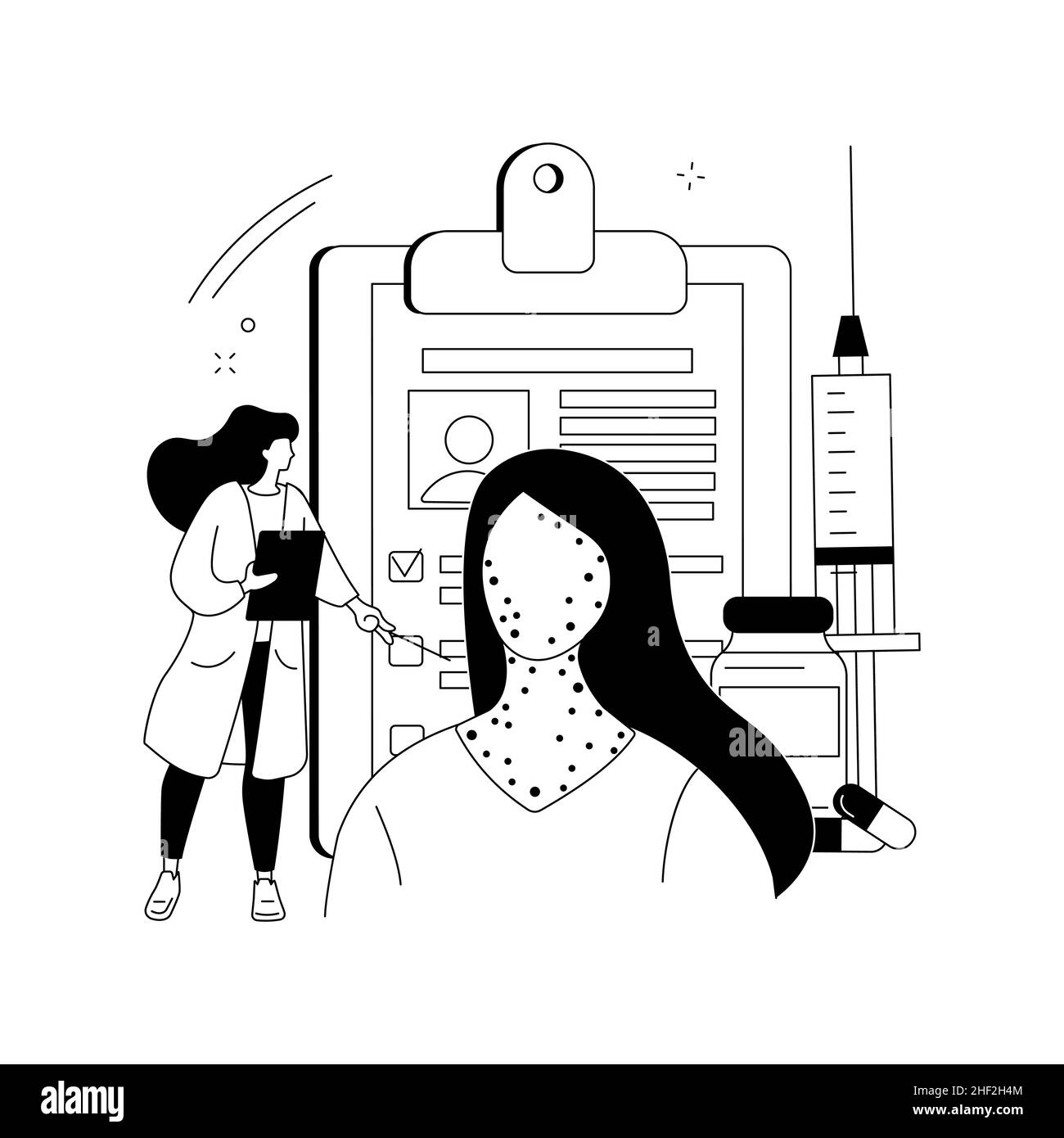 Abstrakte Konzept Vektor-Illustration für Medikamentenallergien. Stock Vektor