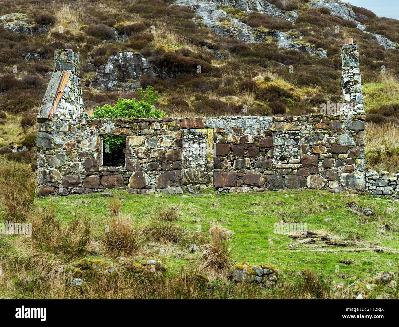 Ruinen eines alten Häuschens, Moilingeanais, Isle of Harris, Schottland, Großbritannien Stockfoto