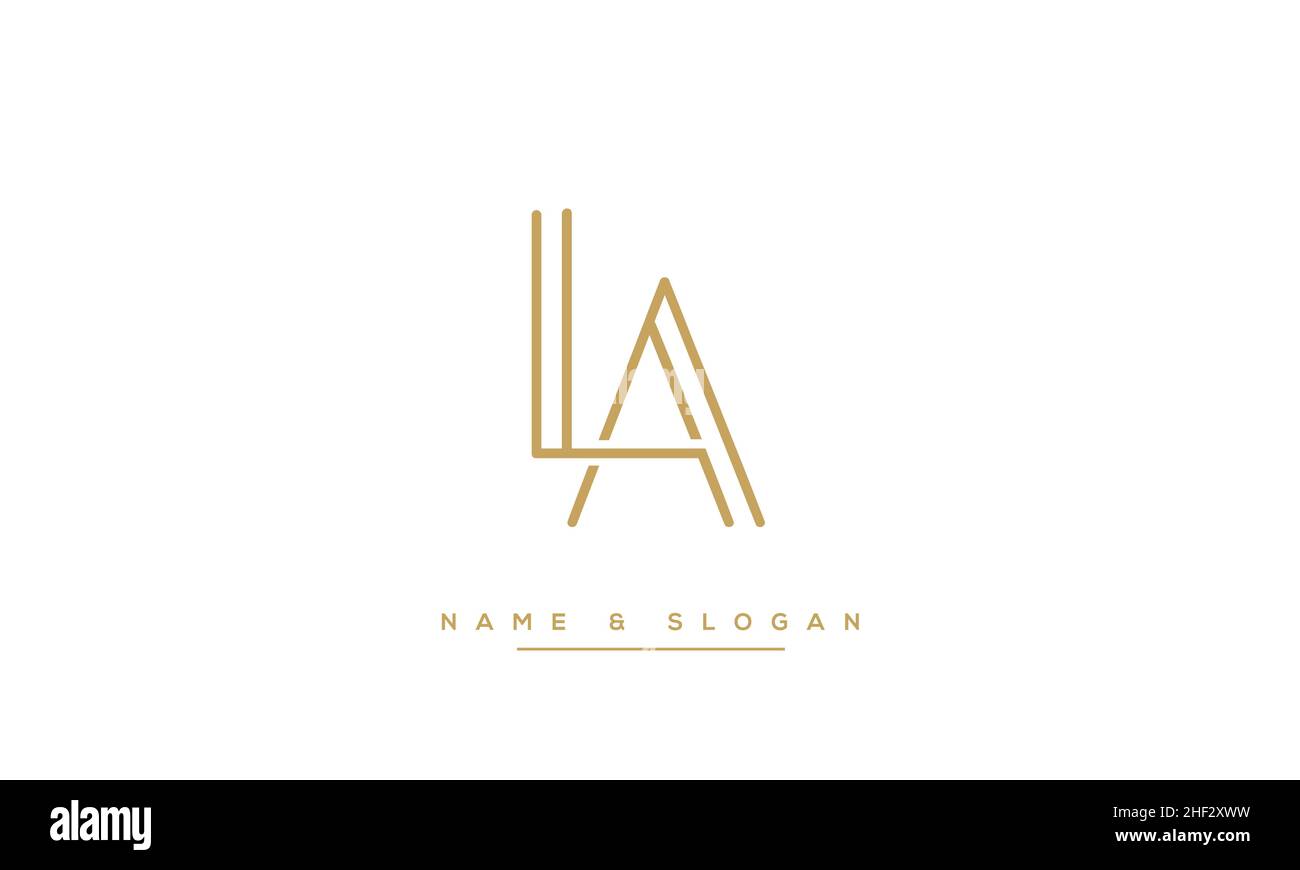 Modernes, abstraktes La-Logo im Buchstaben-DESIGN. Minimaler LA, AL initial basierter Symbolvektor Stock Vektor