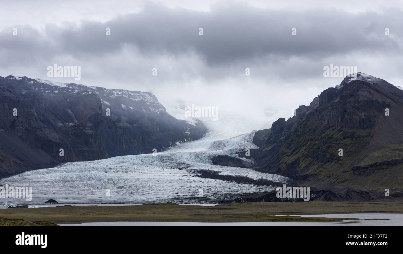 Gletscherlandschaft im Vatnajökull-Nationalpark in Südisland Stockfoto