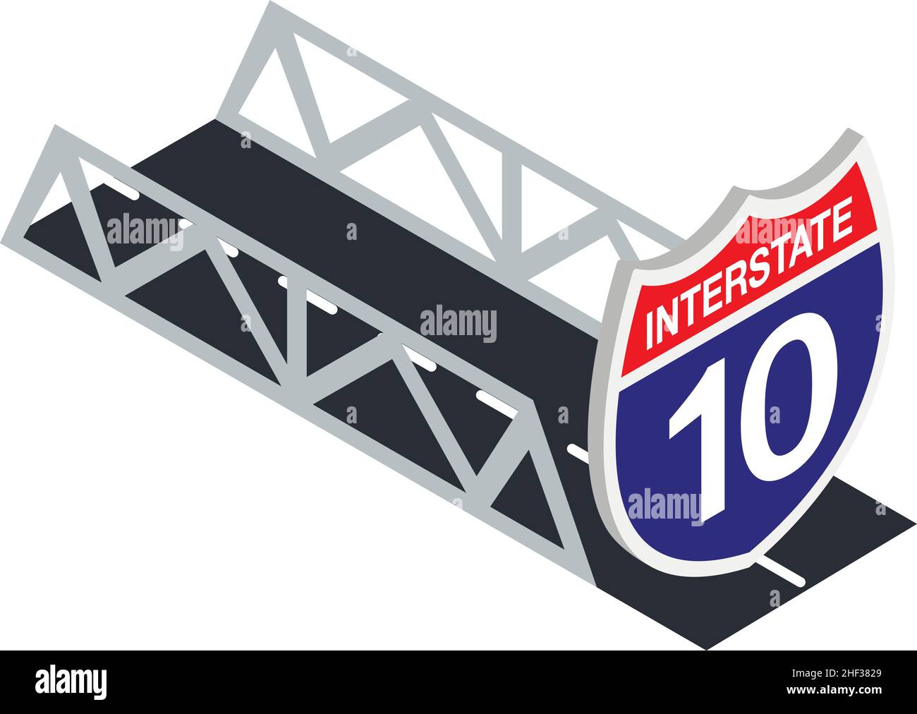 Isometrischer Vektor für das Symbol der InterstateSchilder