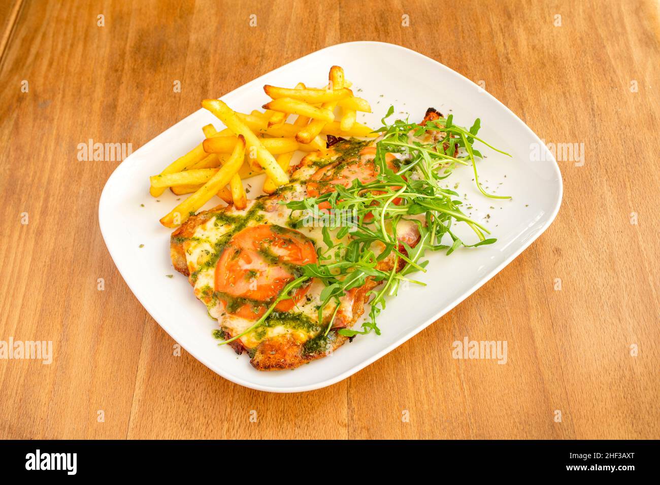 Die Mailänder a la Nepolitana ist ein typisches Gericht der Rio de la Plata Gastronomie typisch für Argentinien und Uruguay, die ihren Ursprung in den Einfluss hat Stockfoto