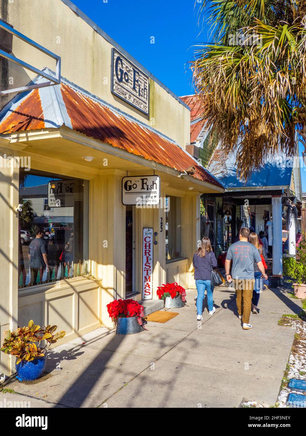 Touristeneinkaufsviertel von Apalachicola in der Panhandle-Gegend von Florida USA Stockfoto