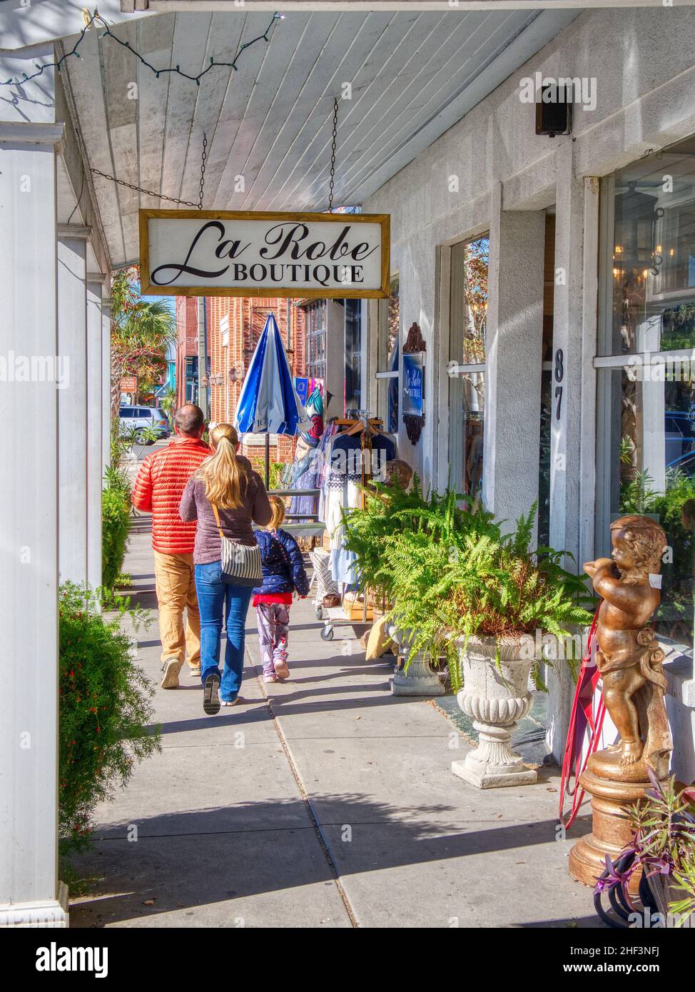 Touristeneinkaufsviertel von Apalachicola in der Panhandle-Gegend von Florida USA Stockfoto