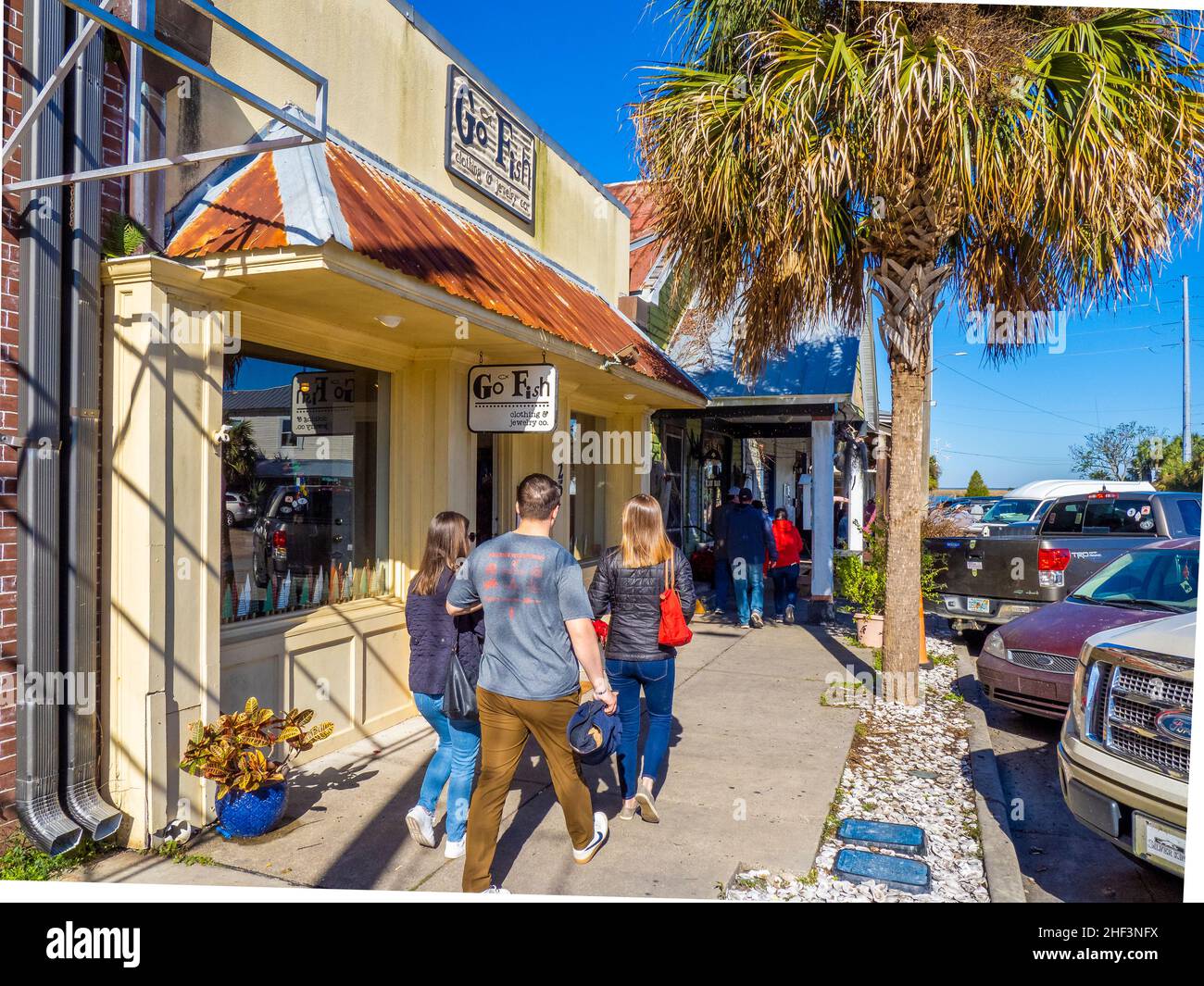Touristeneinkaufsviertel von Apalachicola in der Panhandle-Gegend von Florida USA Stockfoto