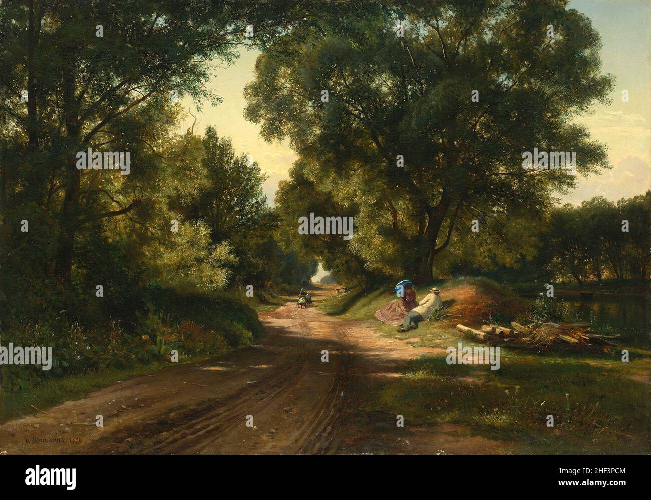 SHISHKIN, IVAN (1832–1898) Sommernachmittag am Fluss, 1870 Stockfoto