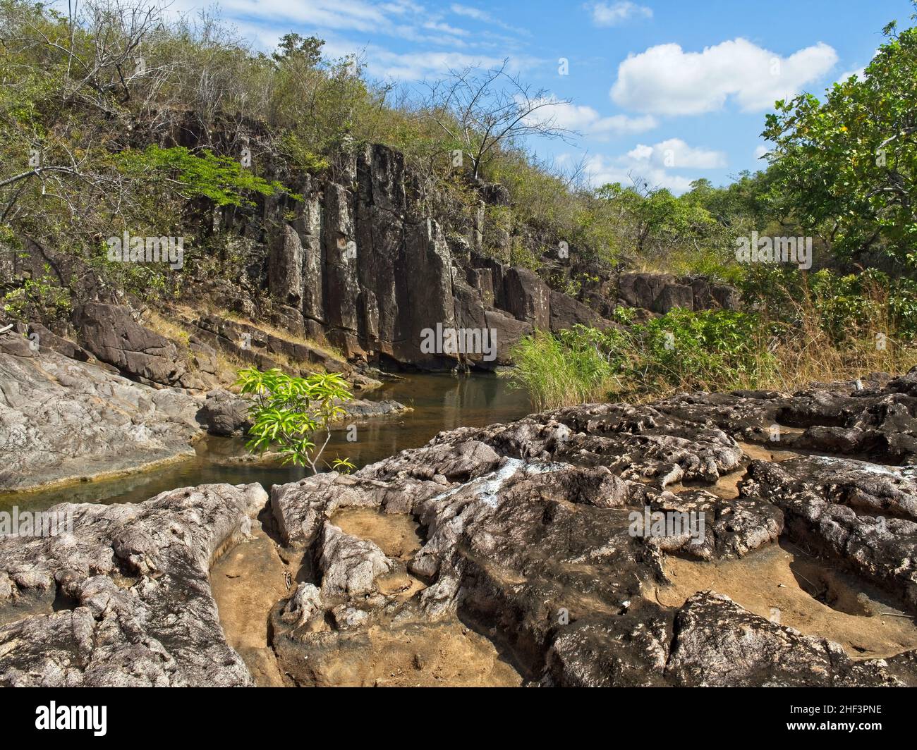 Flussschlucht in Los Valles, Guzmán, Panama Stockfoto