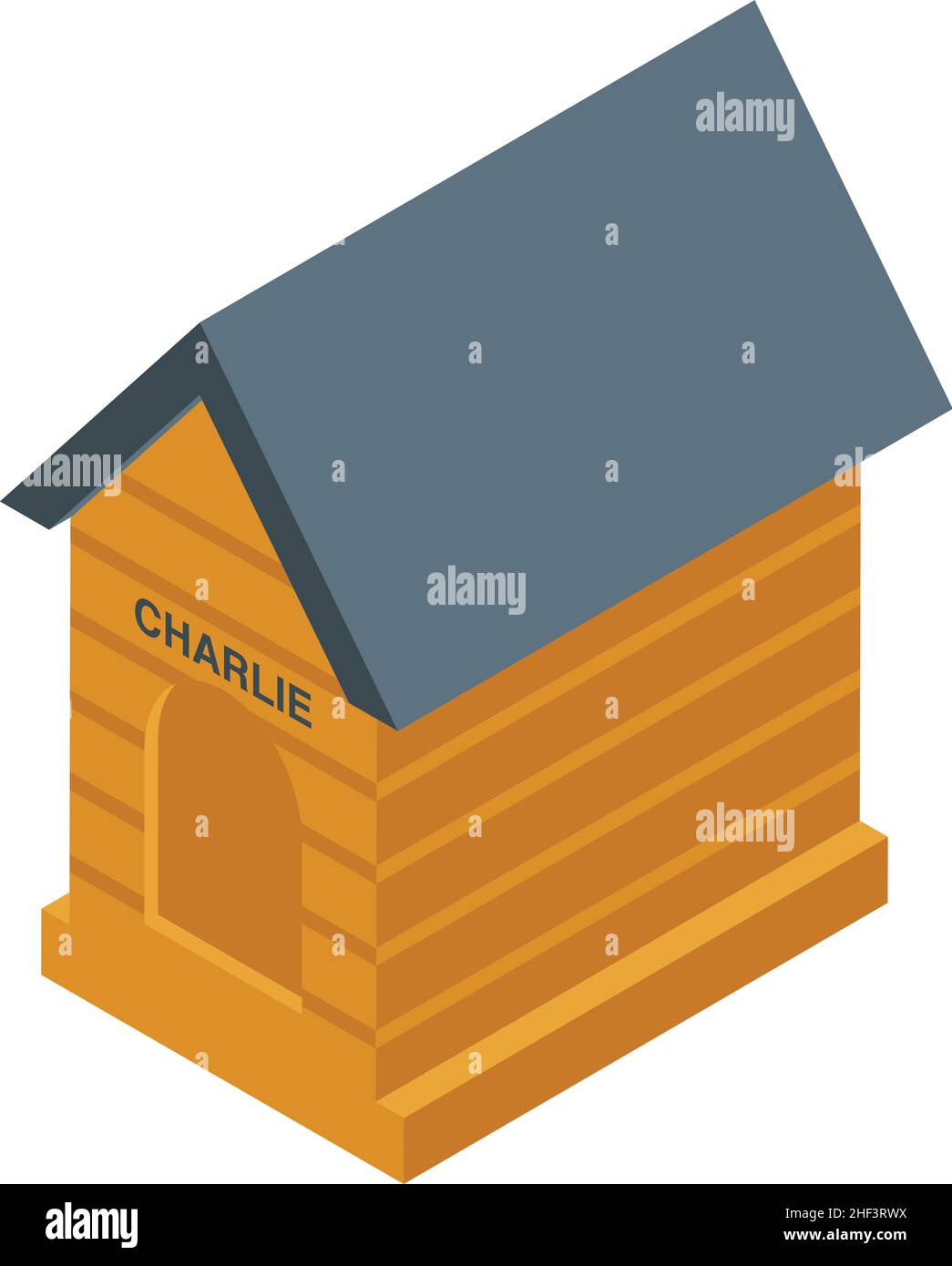 Isometrischer Vektor des Hundehausymbols. Hundewelpe. Tierheim Stock Vektor