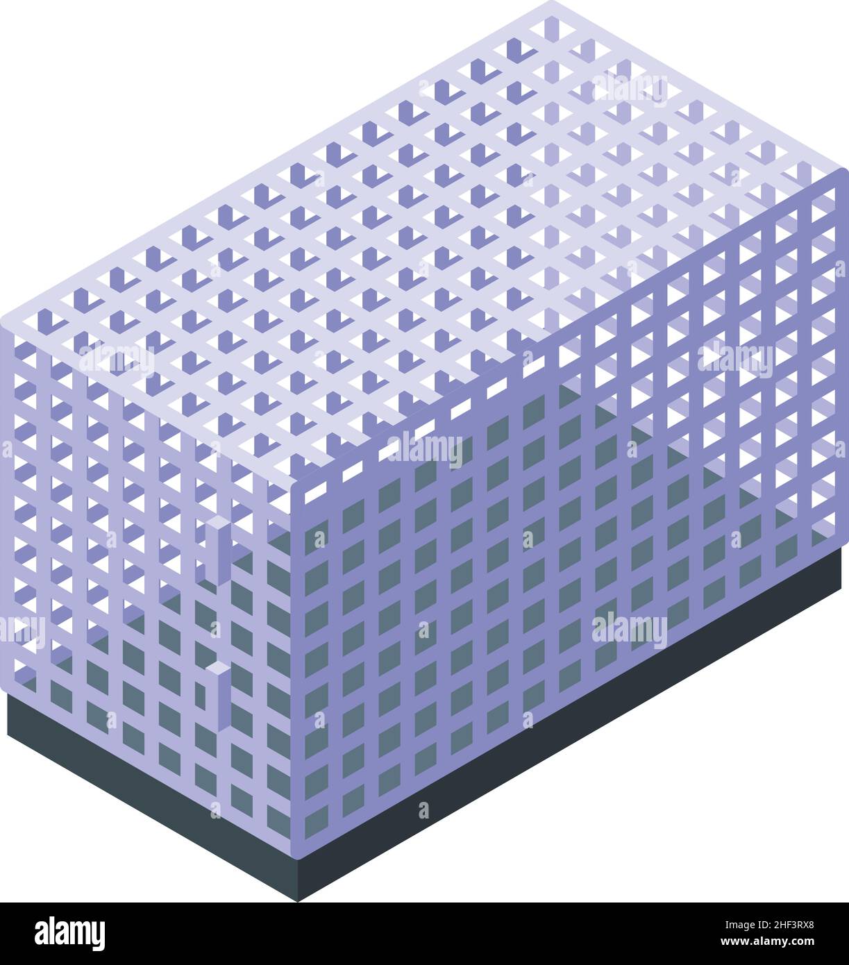 Isometrischer Vektor des Doga-Käfigsymbols. Hundezwinger. Hauswelpe Stock Vektor