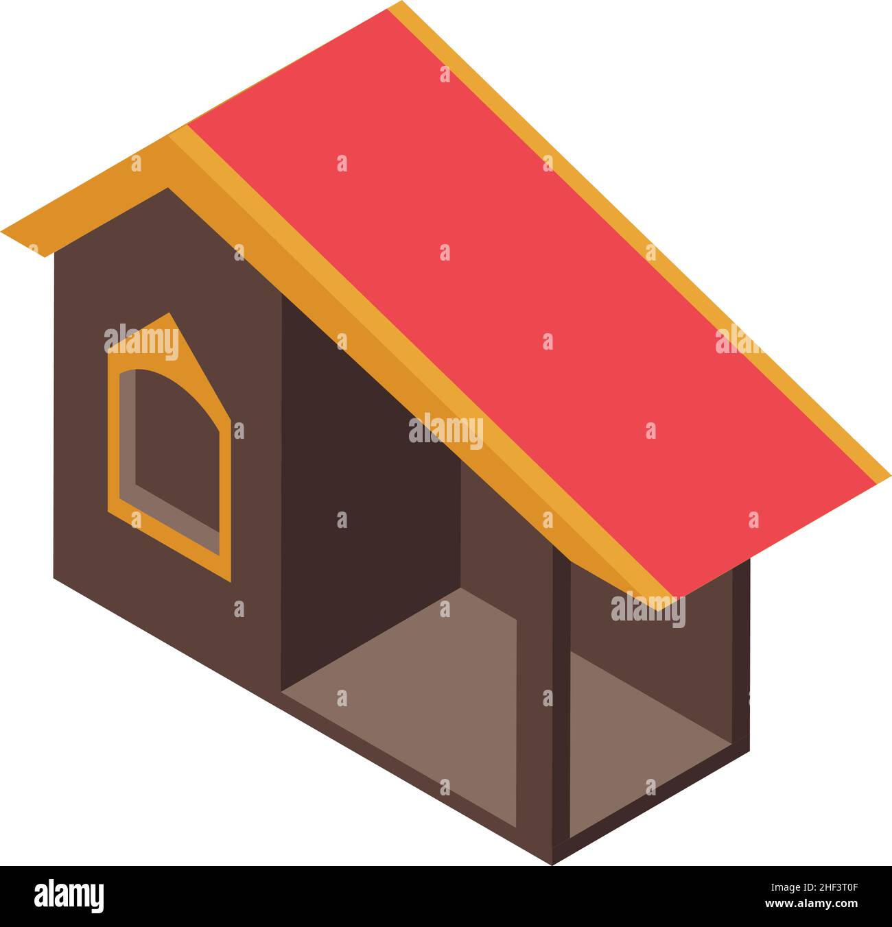 Isometrischer Vektor für Hundezwinger-Symbol. Welpenhaus. Heimtierchen Stock Vektor