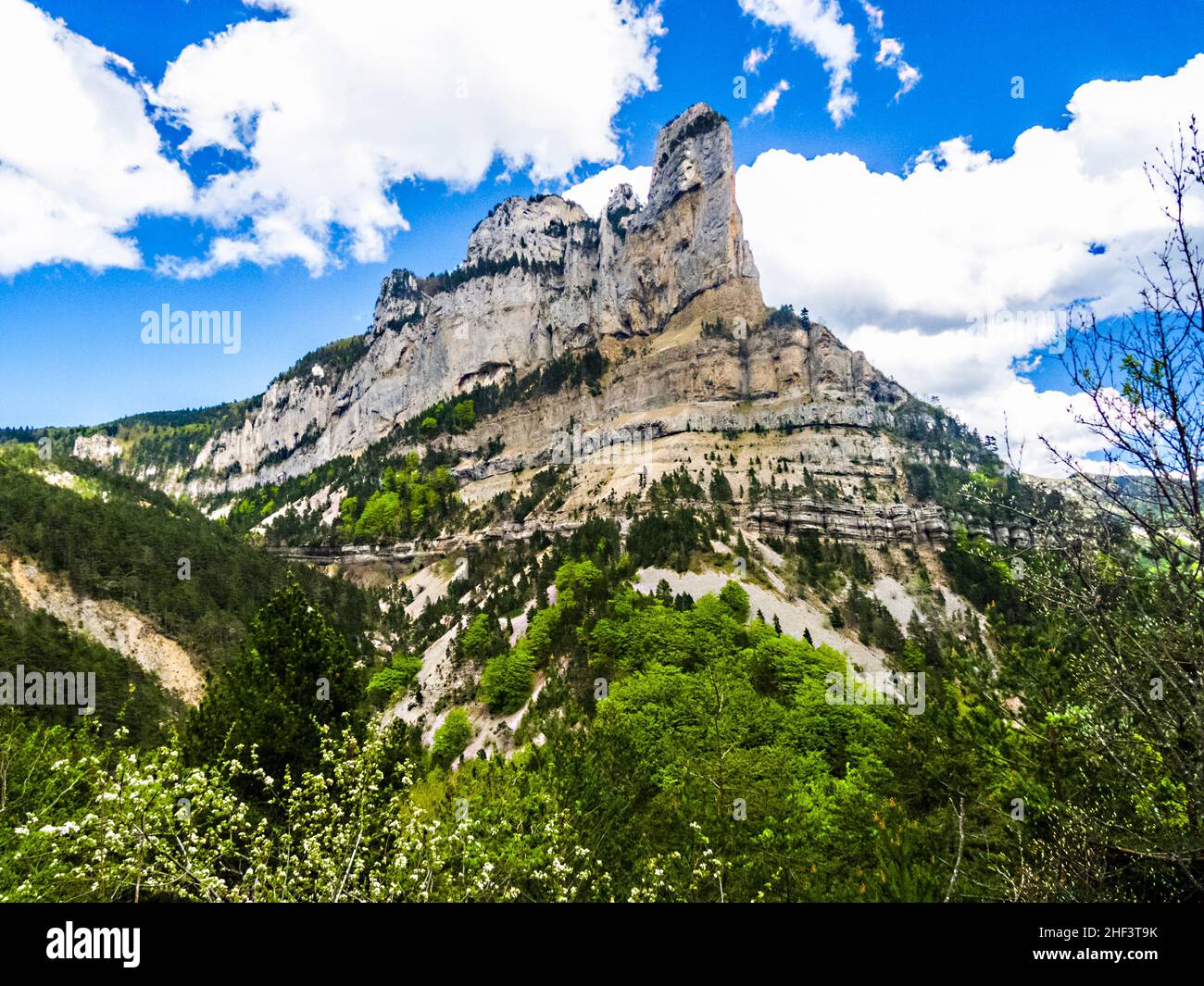 Typische Landschaft des Südens von Frankreich, Rochecolombe, Drome, Rhone, Alpen Stockfoto