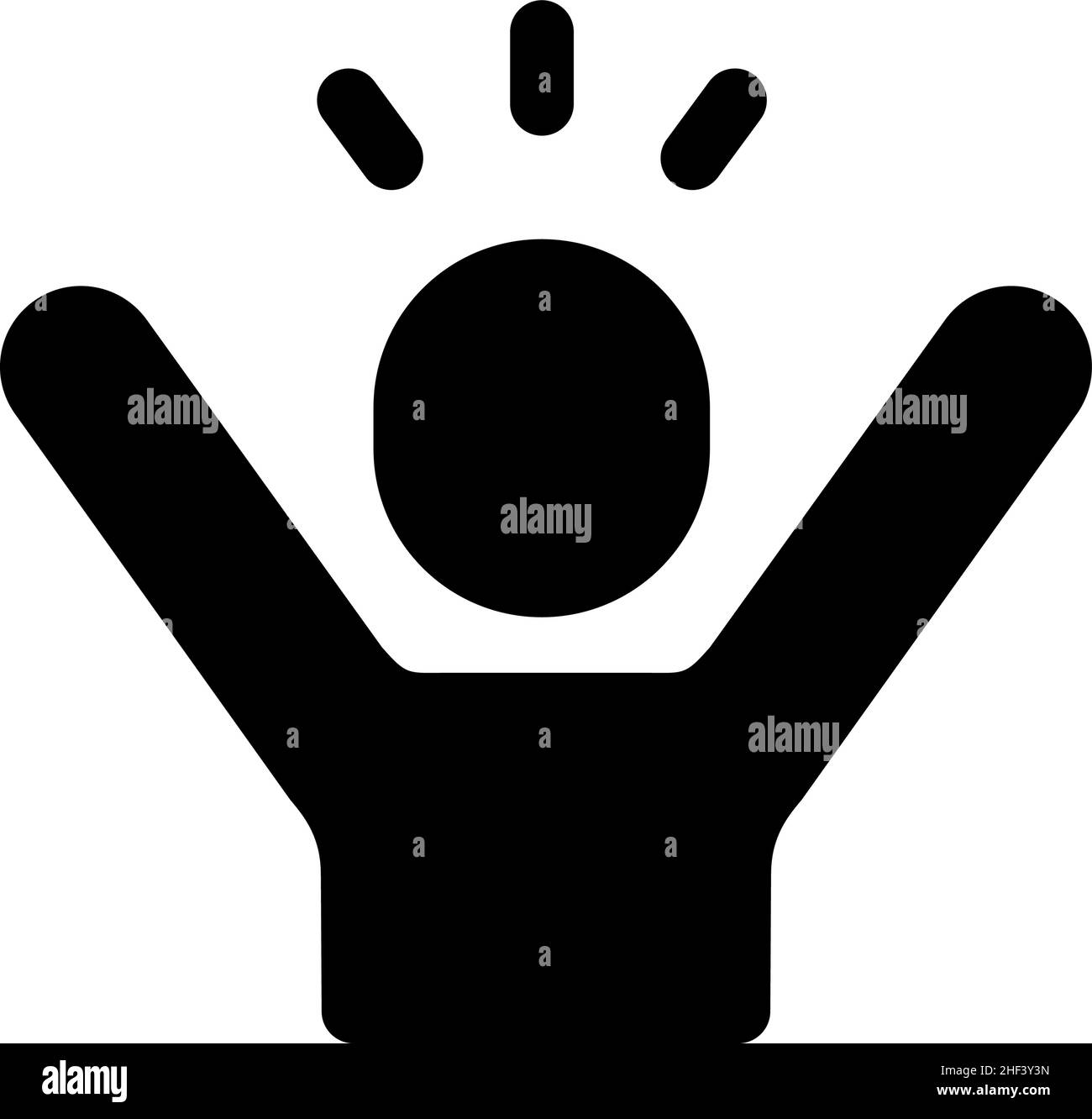 Silhouette Person Vektor Symbol Illustration | glücklich, Freude, fröhlich Stock Vektor