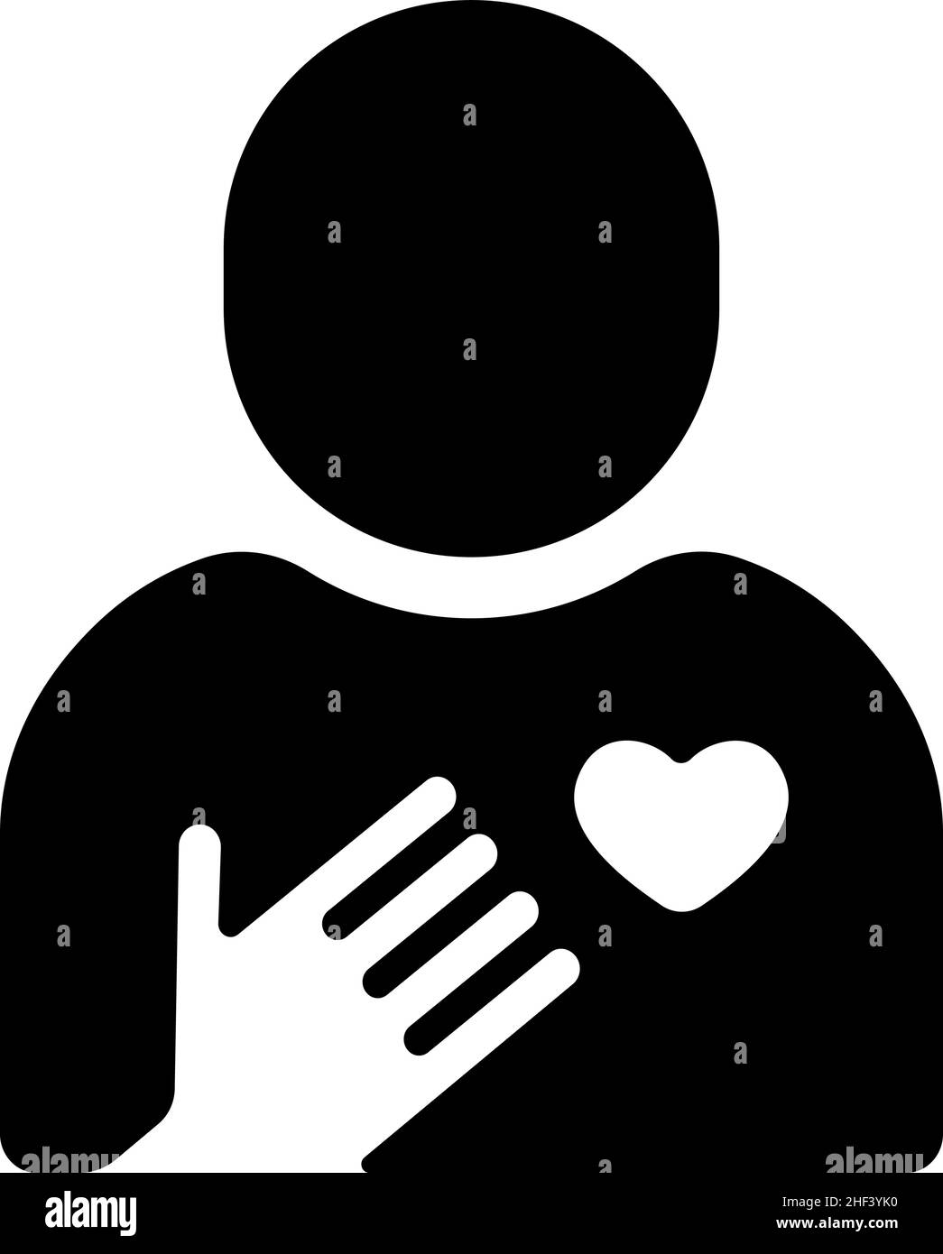 Silhouette Person Vektor Symbol Illustration | Sympathie, Mitgefühl, Fürsorge Stock Vektor