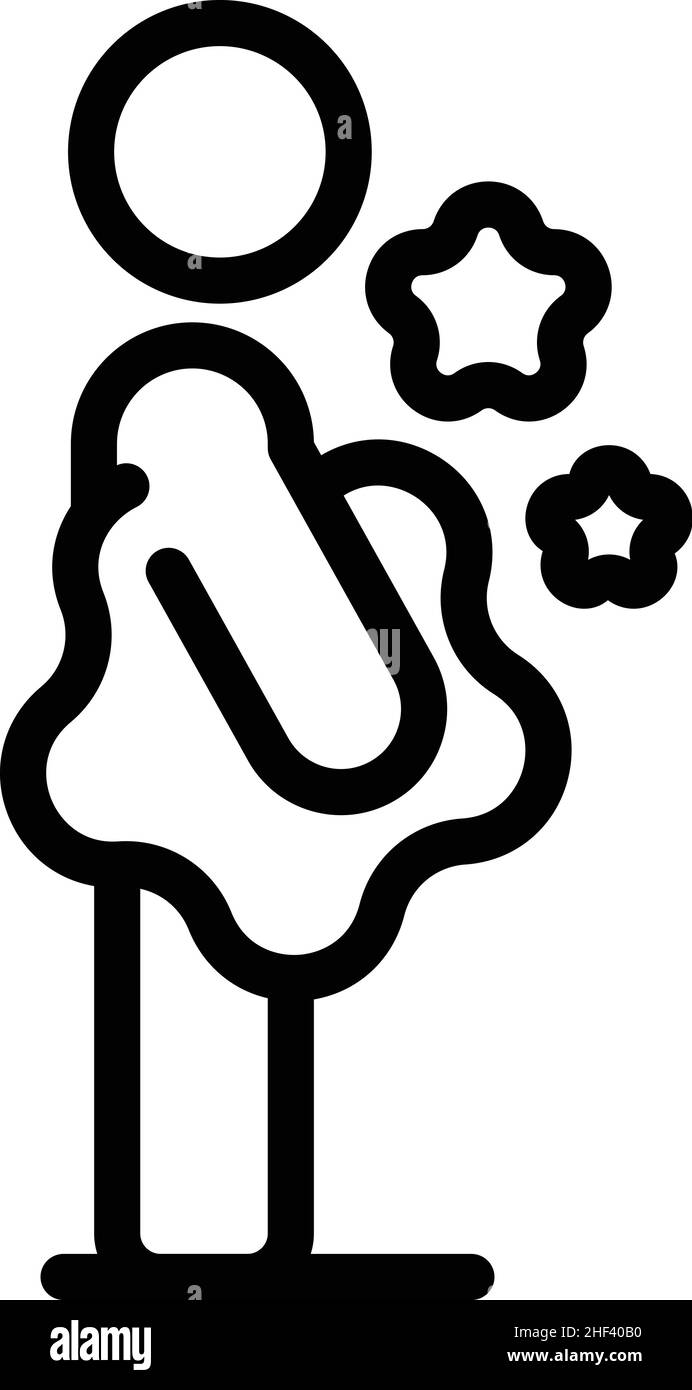 Erstellen Sie einen Vektor für die Symbolumrisse von Online-Inhalten. Soziale Medien. Personen posten Stock Vektor