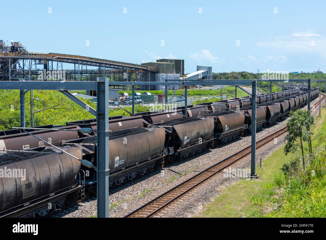 Zwei Kohlebergwerke im Hafen, Hay Point Coal Terminal (HPCT) und Dalrymple Bay Coal Terminal (DBCT), werden in Central Queensland betrieben Stockfoto