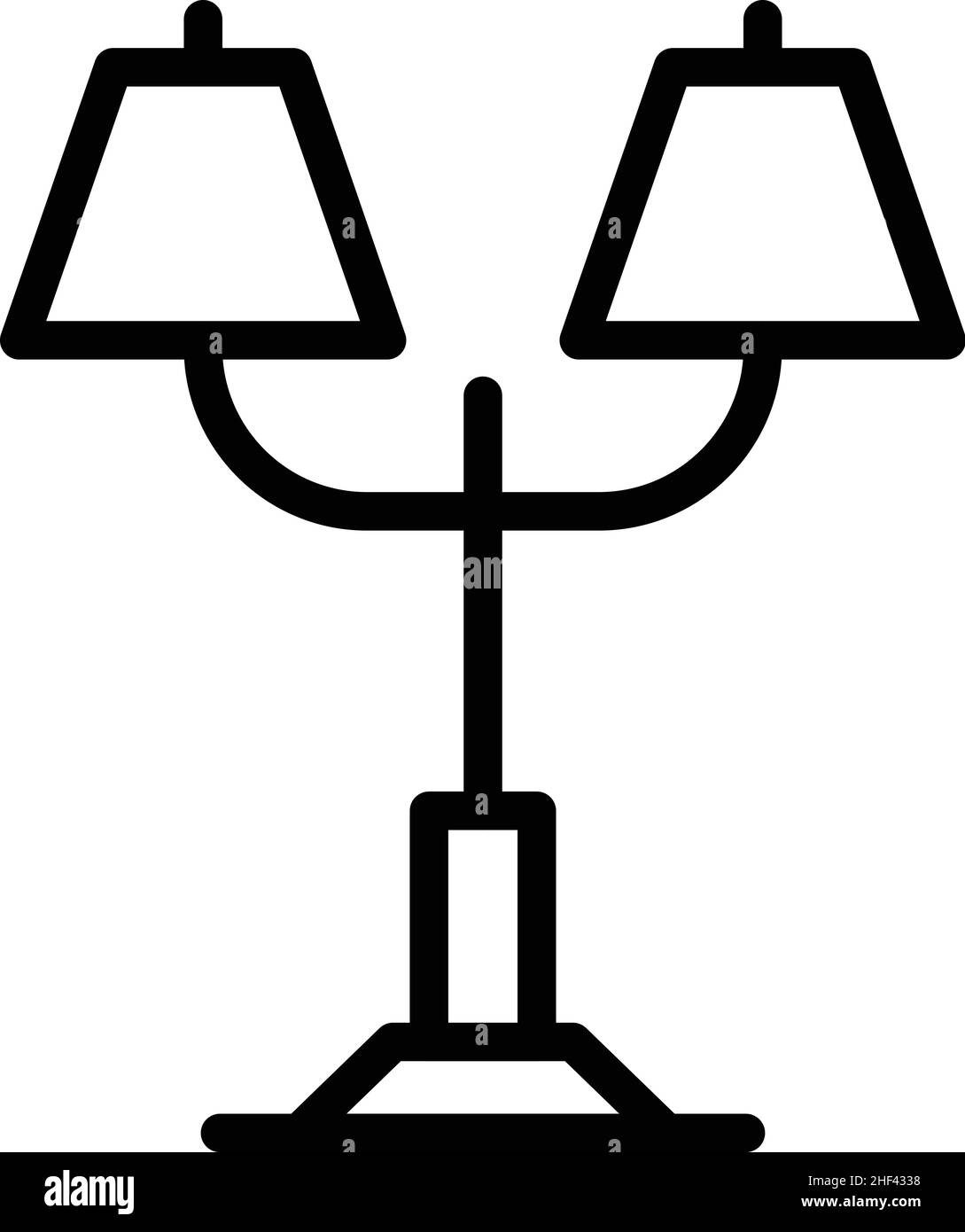 Symboldarstellung der Möbellampe. Lichtstativ. Moderne Lampe Stock Vektor