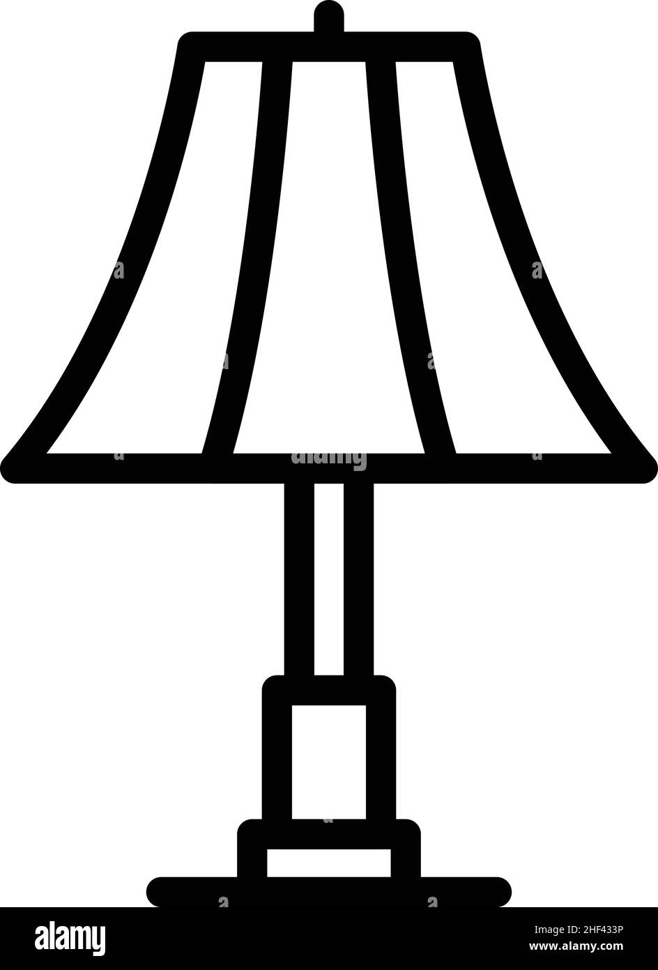 Vektor der Symbolumrisse des Lampenschirms. Lampenstativ. Bodenleuchte Stock Vektor
