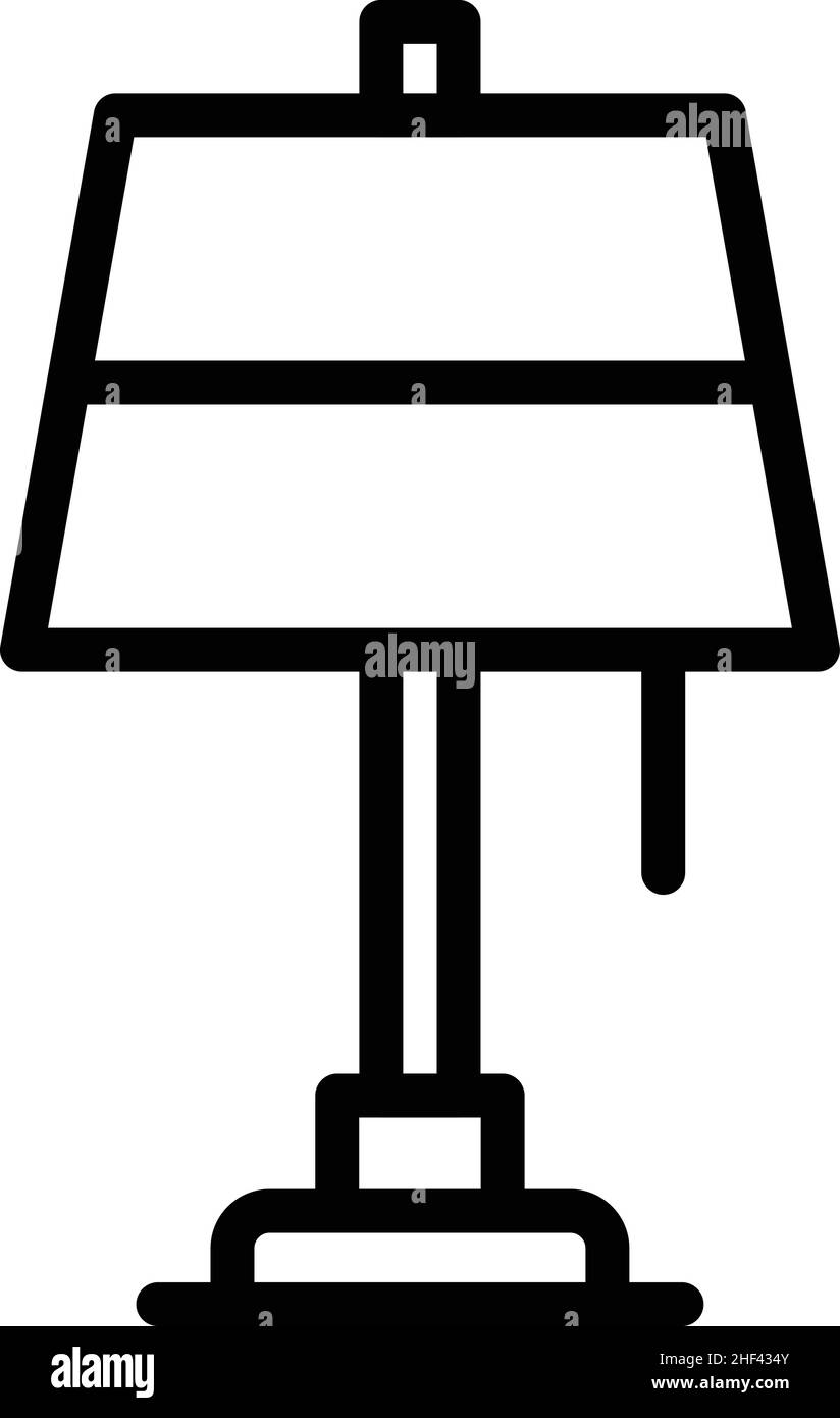 Vektor der Symbolumrissdarstellung der Lampenbeleuchtung. Bodenleuchte. Inneneinrichtung Stock Vektor