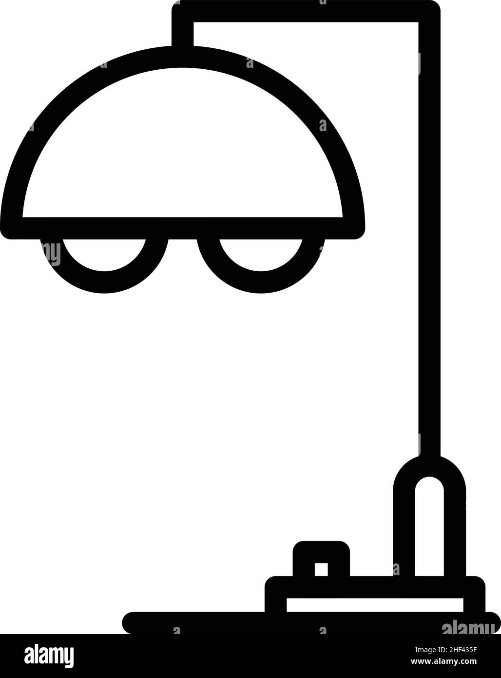 Moderne Lampe Symbol Umriss Vektor. Bodenleuchte. Innentisch Stock Vektor