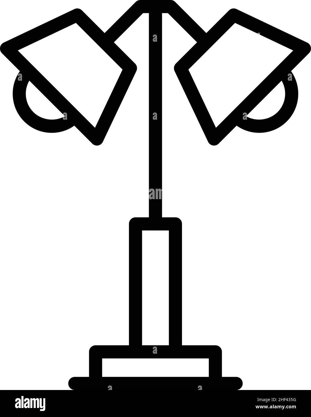 Rahmenvektor für das Symbol der Leuchte. Bodenstativ. Innenbeleuchtung Stock Vektor