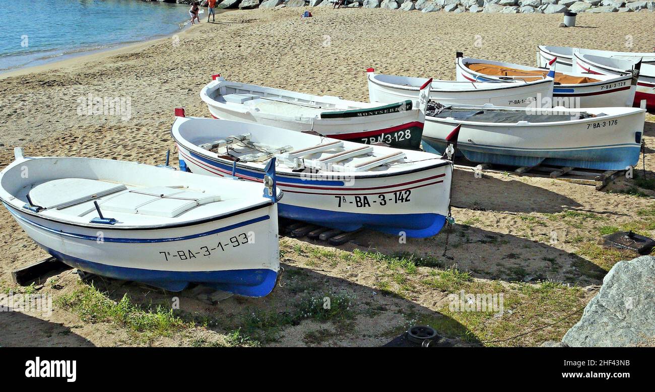 Mataro Strand in der Region Maresme, Provinz Barcelona, Katalonien, Spanien Stockfoto