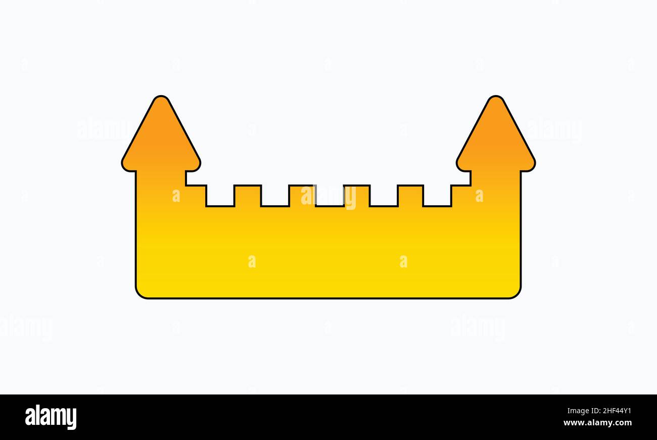 Schlossturm-Symbol, Logo isoliert auf weißem Hintergrund Stock Vektor