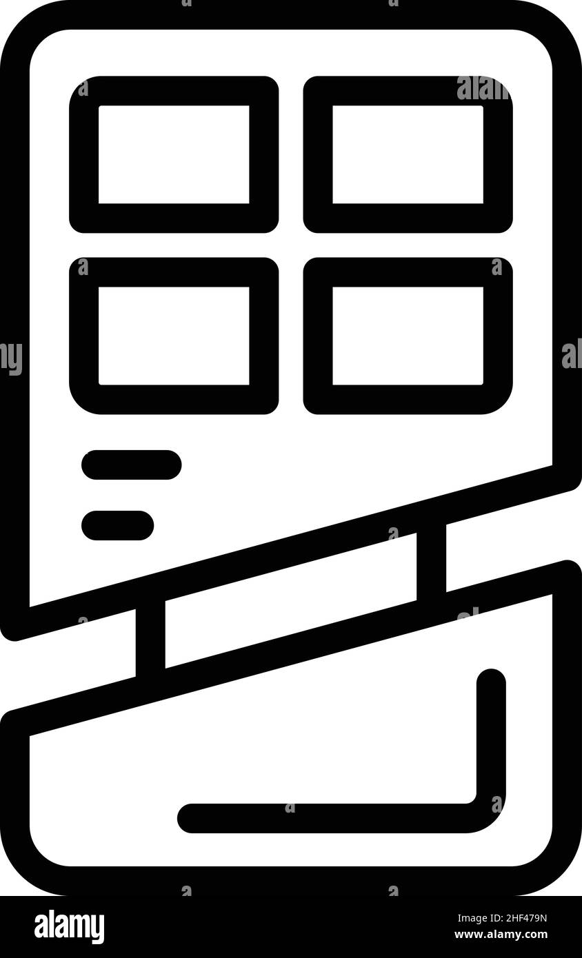 Vektorgrafik für Symbolumrisse des Alarmanlage-Systems. Handtaste. Remote-Auto Stock Vektor