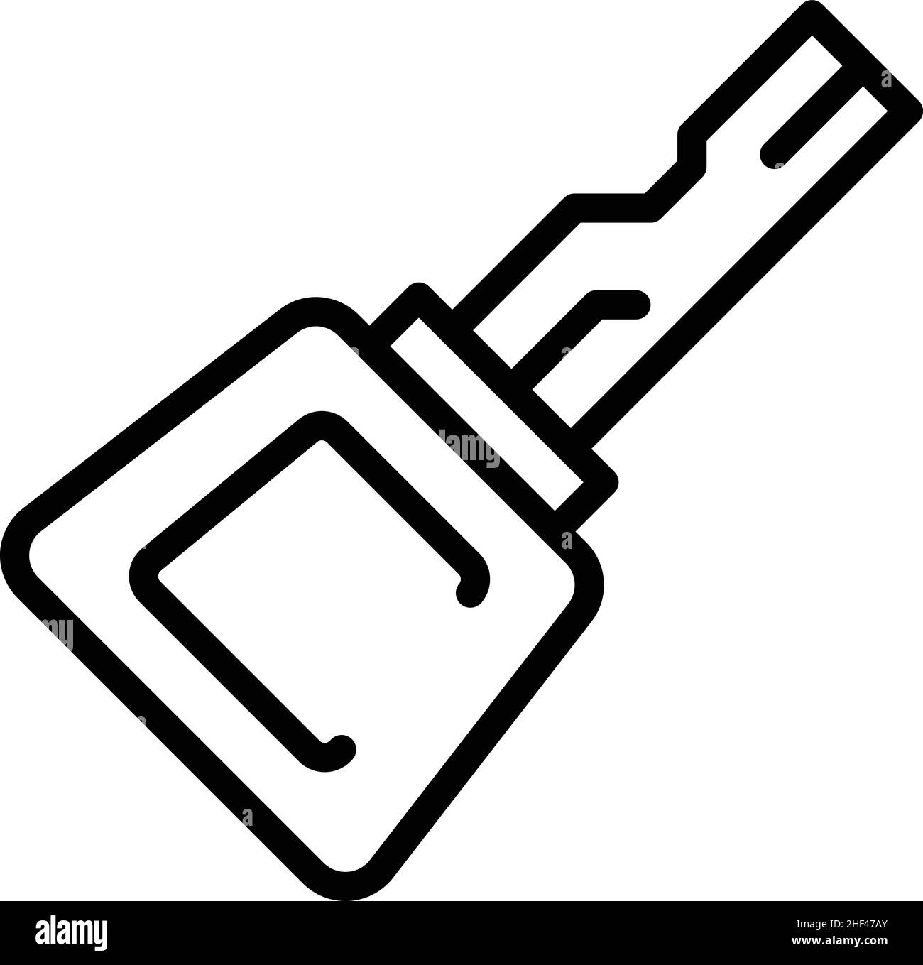 Vektorgrafik für die Symbolumrisse der Autoalarmierungstaste. Auto-System. Abgesetzte Kette Stock Vektor