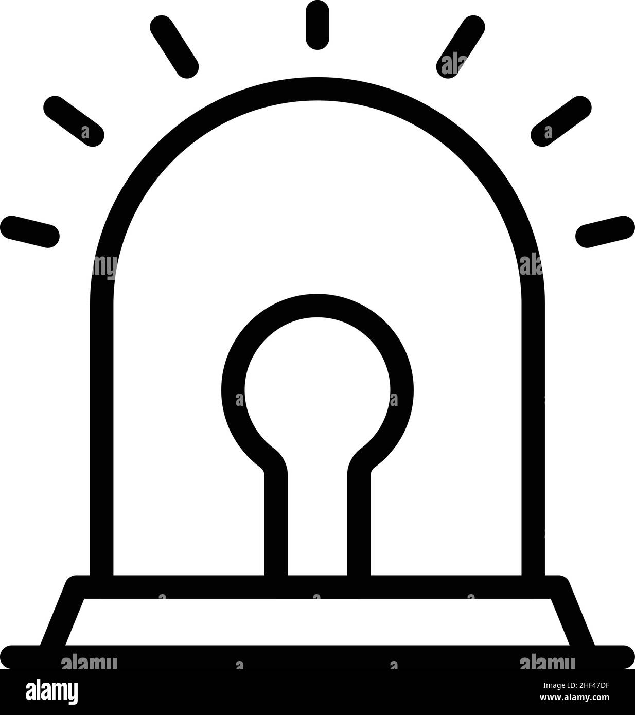 Umrissvektor für Alarmanzeigesymbol. Automatische Steuerung. Auto-System Stock Vektor