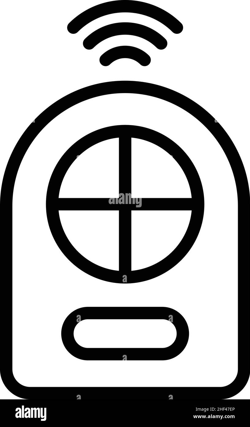 Gliederungsvektor für das Symbol für Schlüsselanhänger-Alarmanlage. Automatische Steuerung. Car-System Stock Vektor